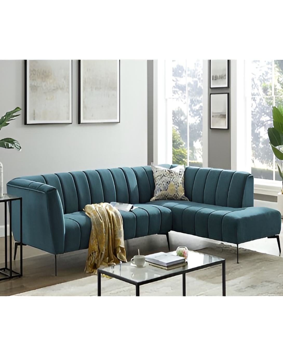 Green L shape sofa ANGIE HOMES