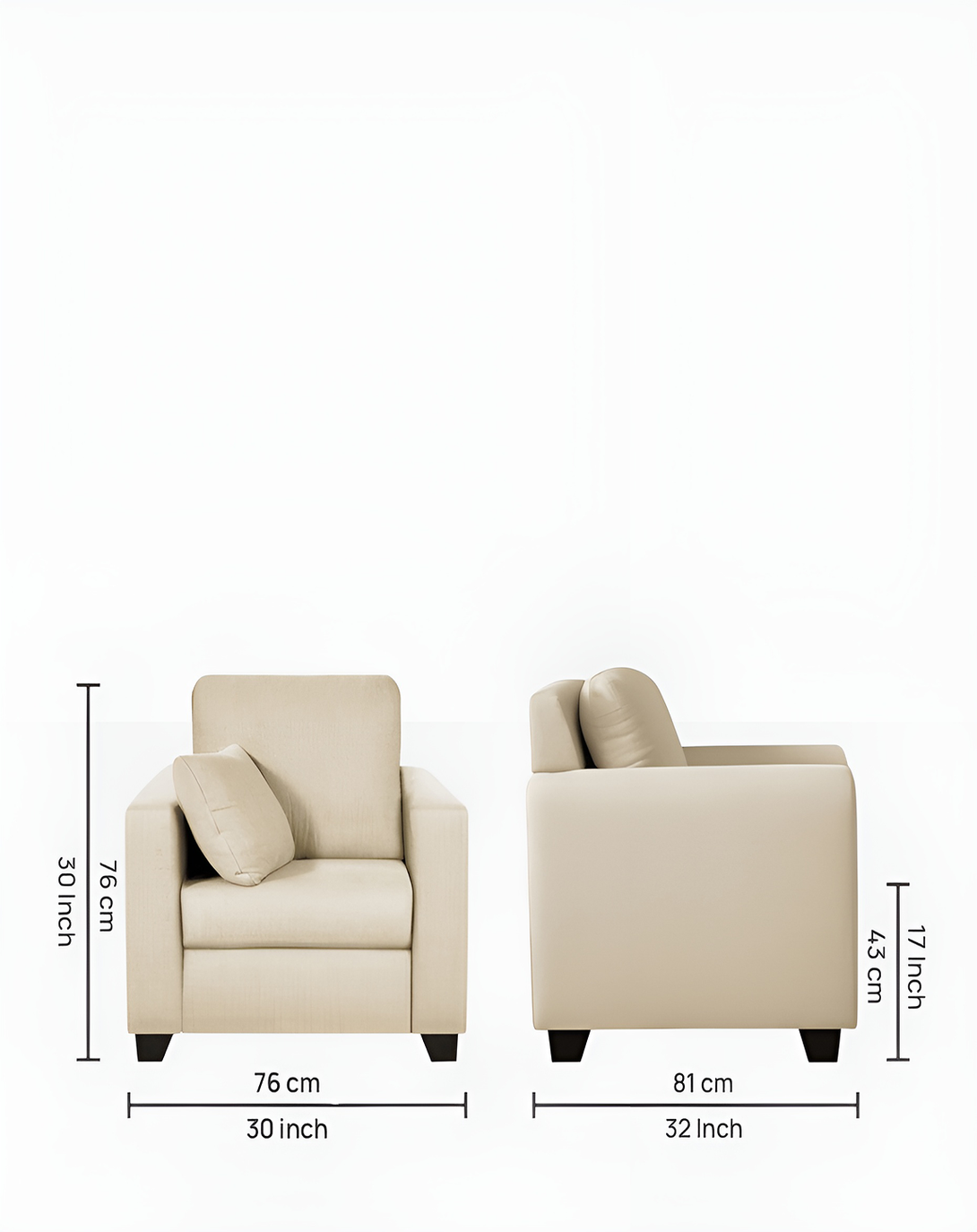 Gul White Sofa Chair ANGIE HOMES