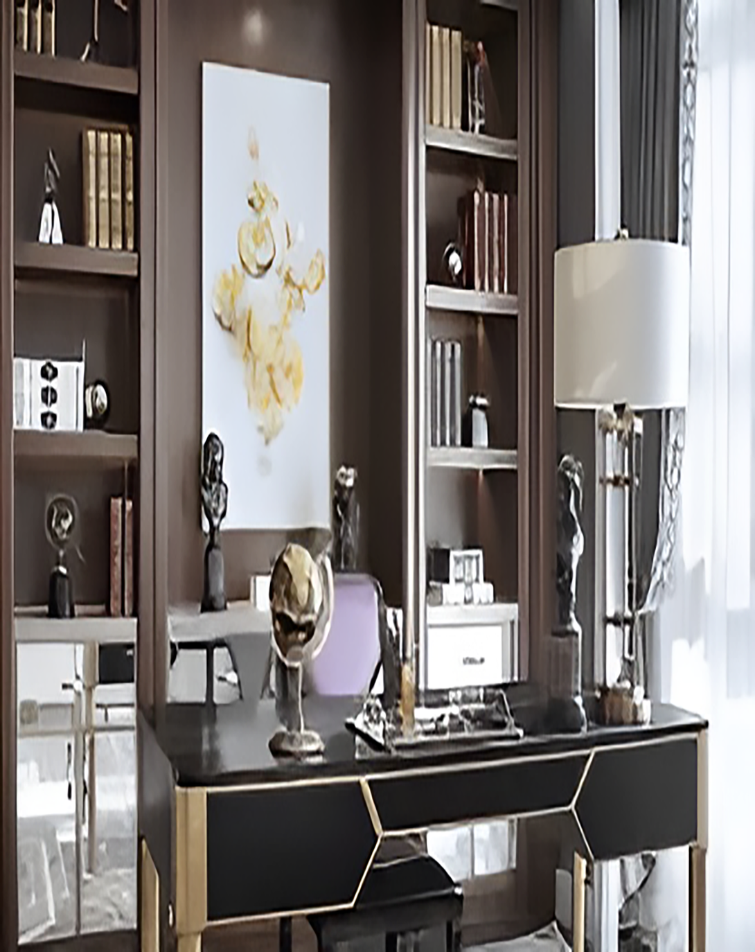 Gunung Black Desk | Space saving work desk ANGIE HOMES