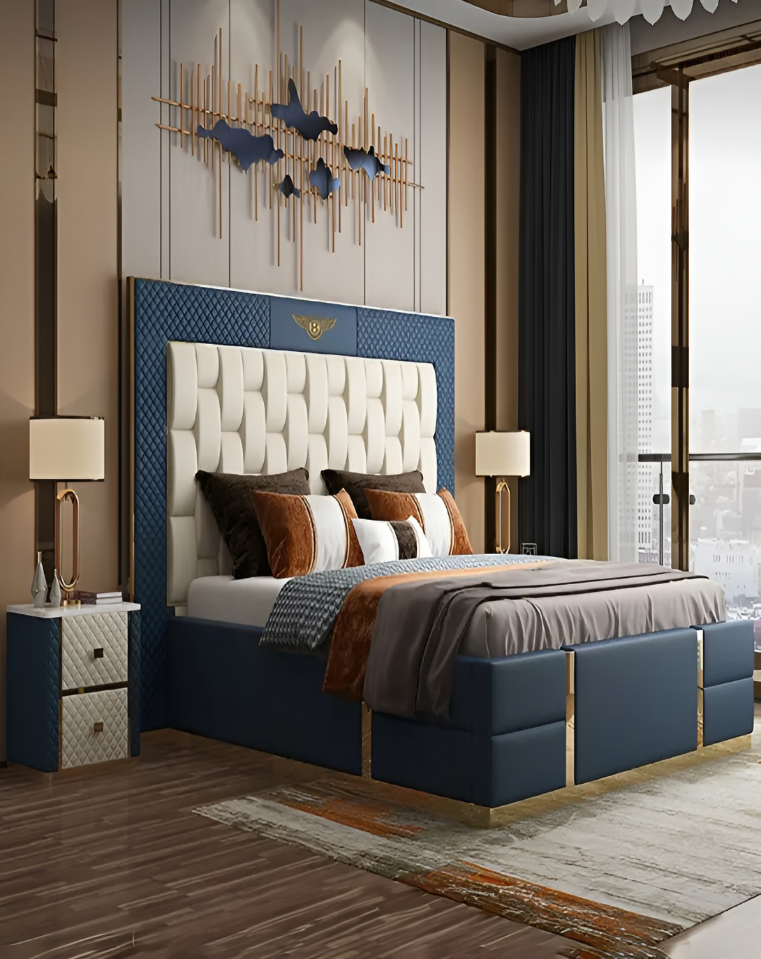 Gwen Stylish Head Board With Modern Bed