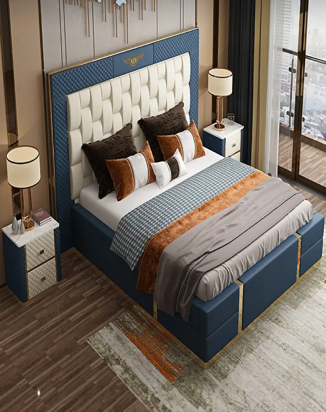 Gwen Stylish Head Board With Modern Bed ANGIE HOMES