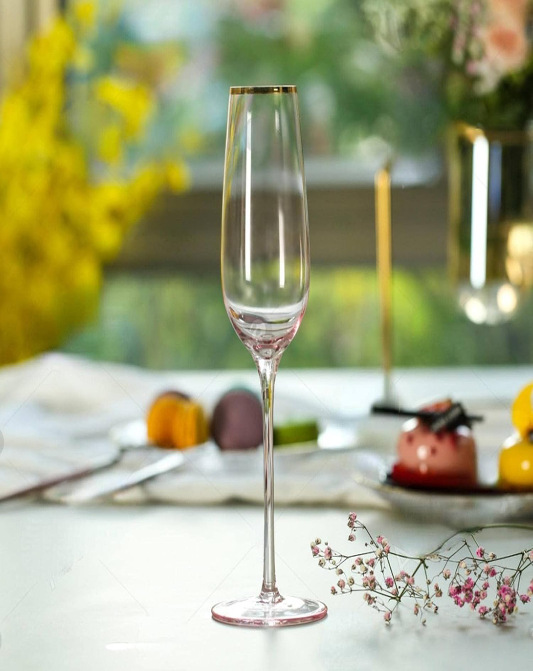 HISBISCUS CHAMPAGNE AND WINE GLASS SET