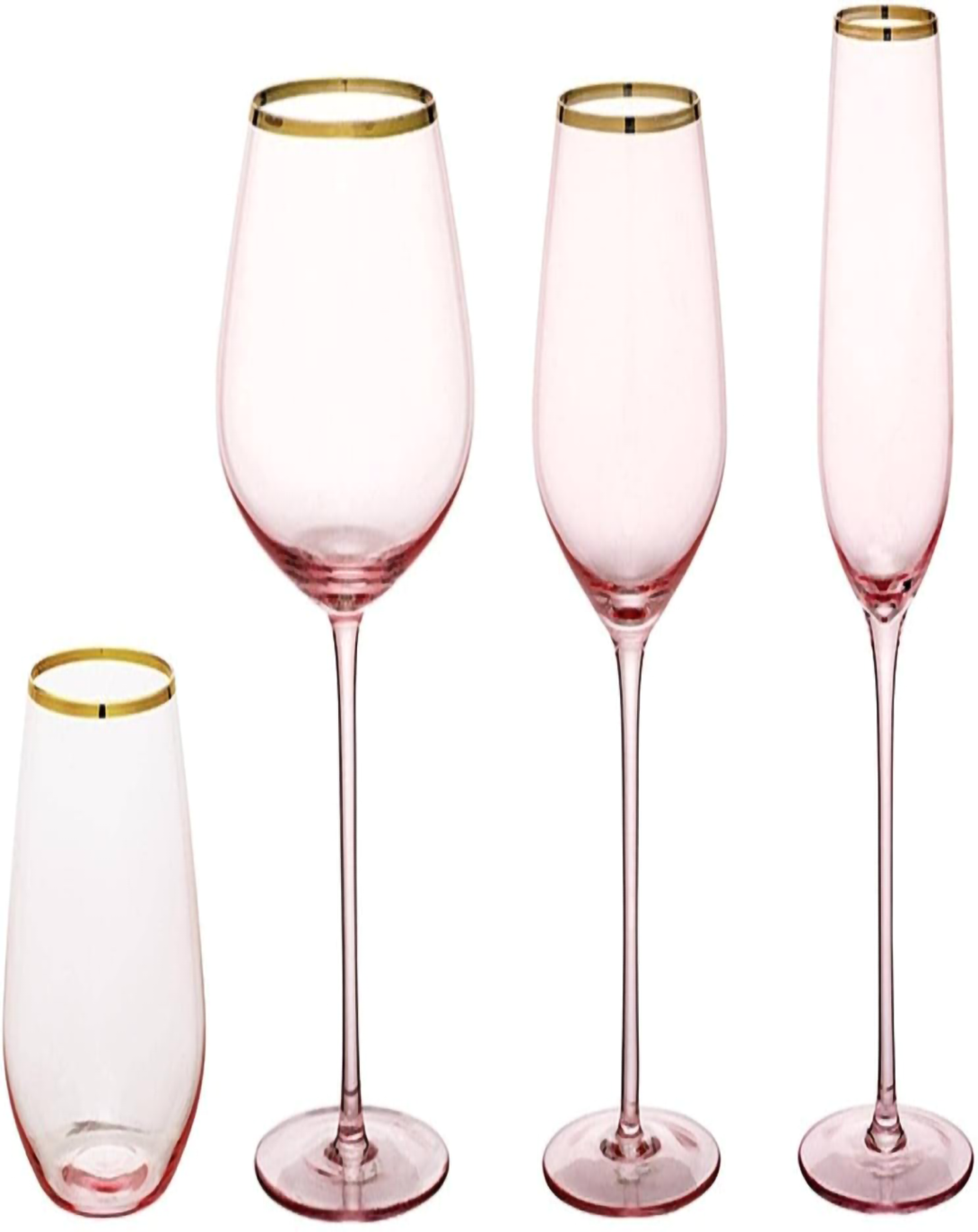HISBISCUS CHAMPAGNE AND WINE GLASS SET ANGIE HOMES