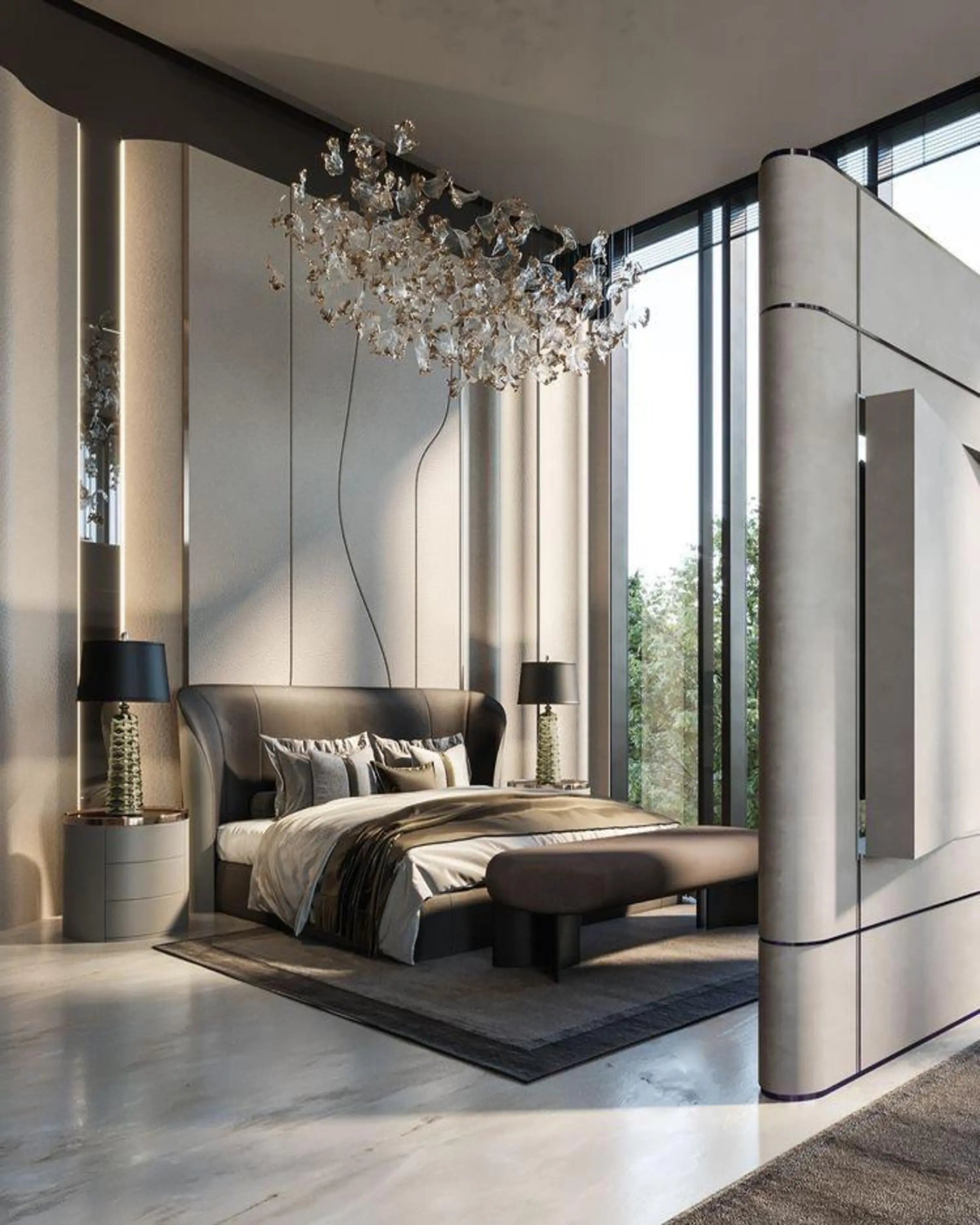 Hadle Dark grey Luxury Bed ANGIE HOMES