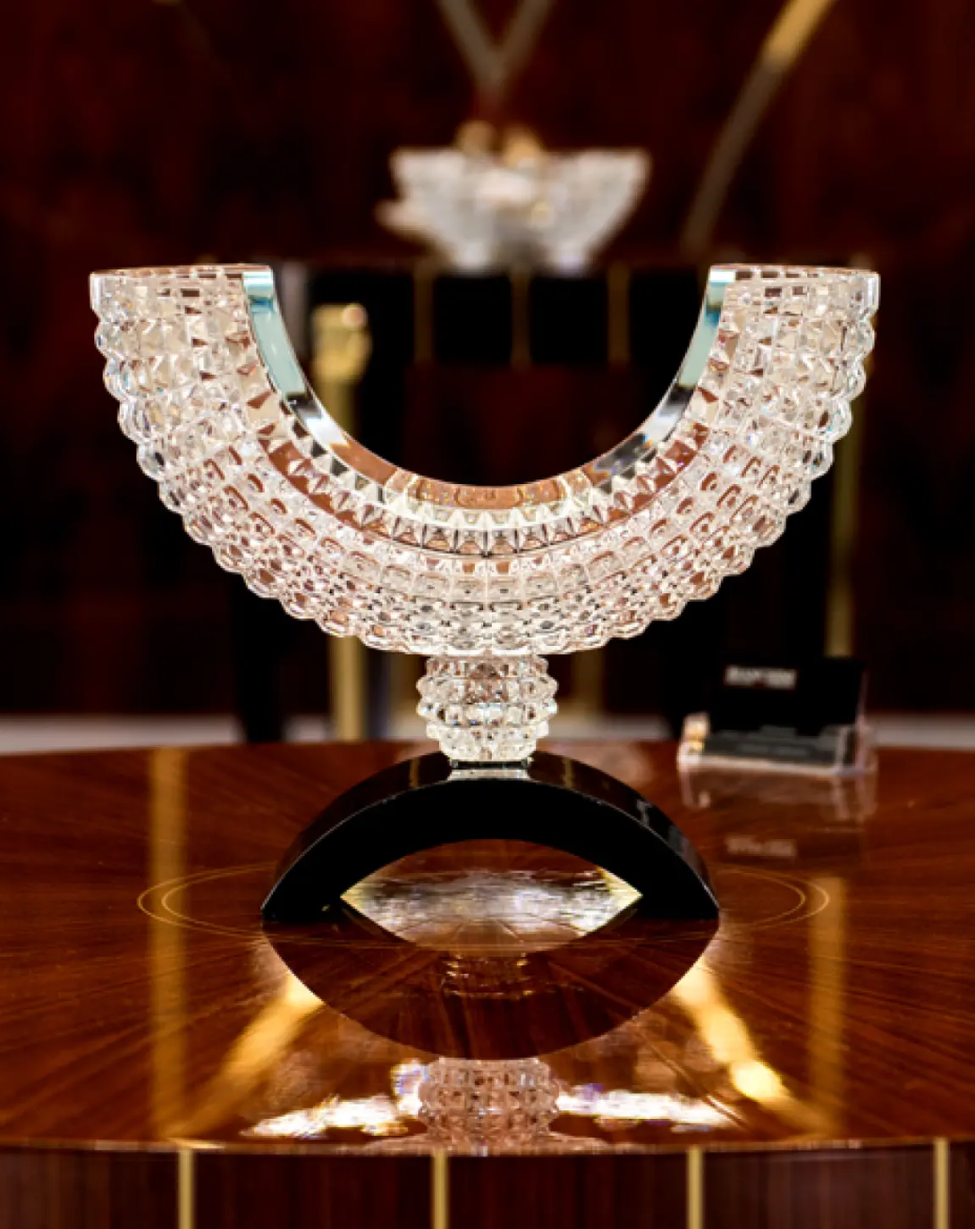 Half Moon White and Black Crystal Flower Vases - Angie Homes ANGIE HOMES