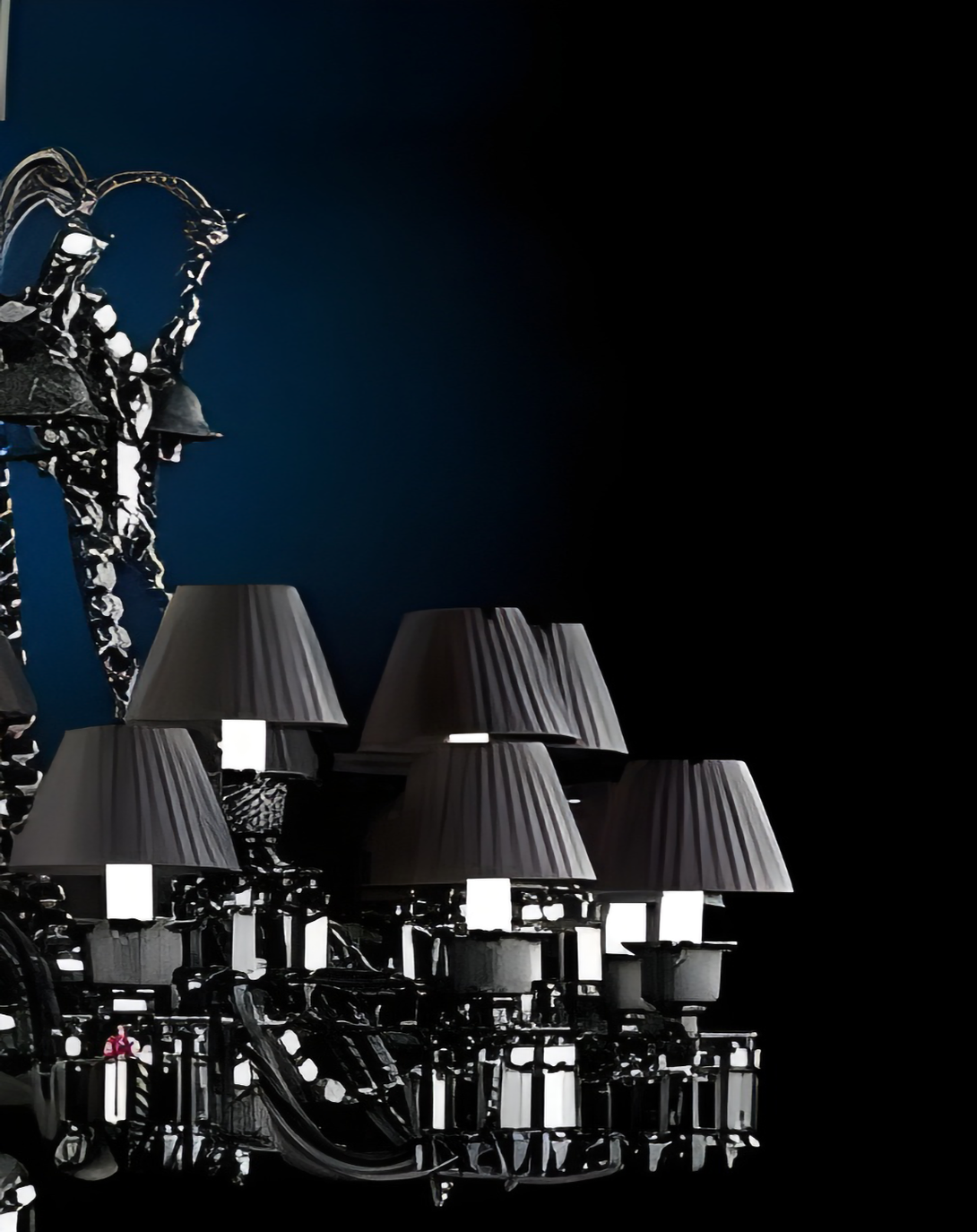 Hana Classic Black Crystal Chandelier Light