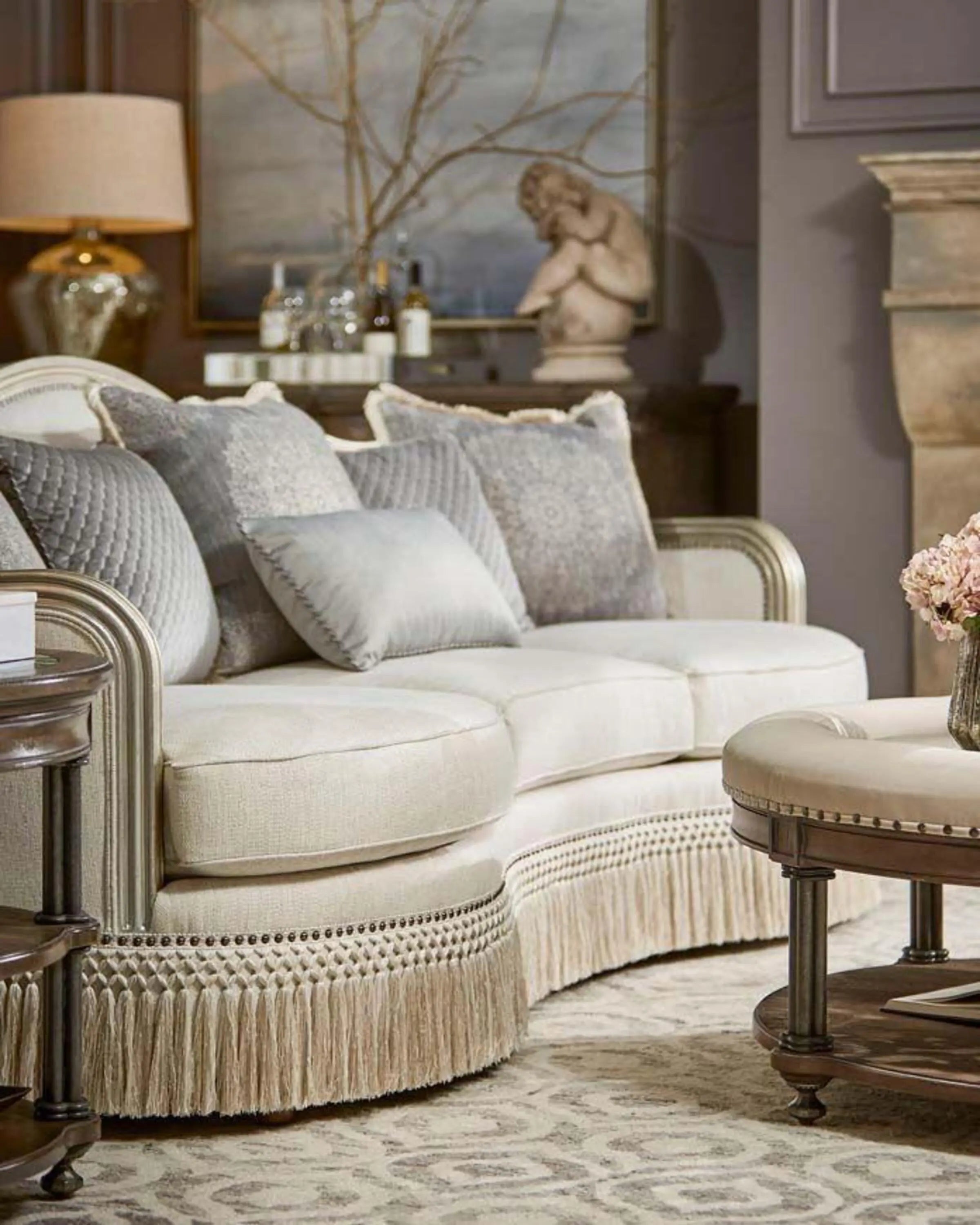 Harley White Designer Classic Sofa