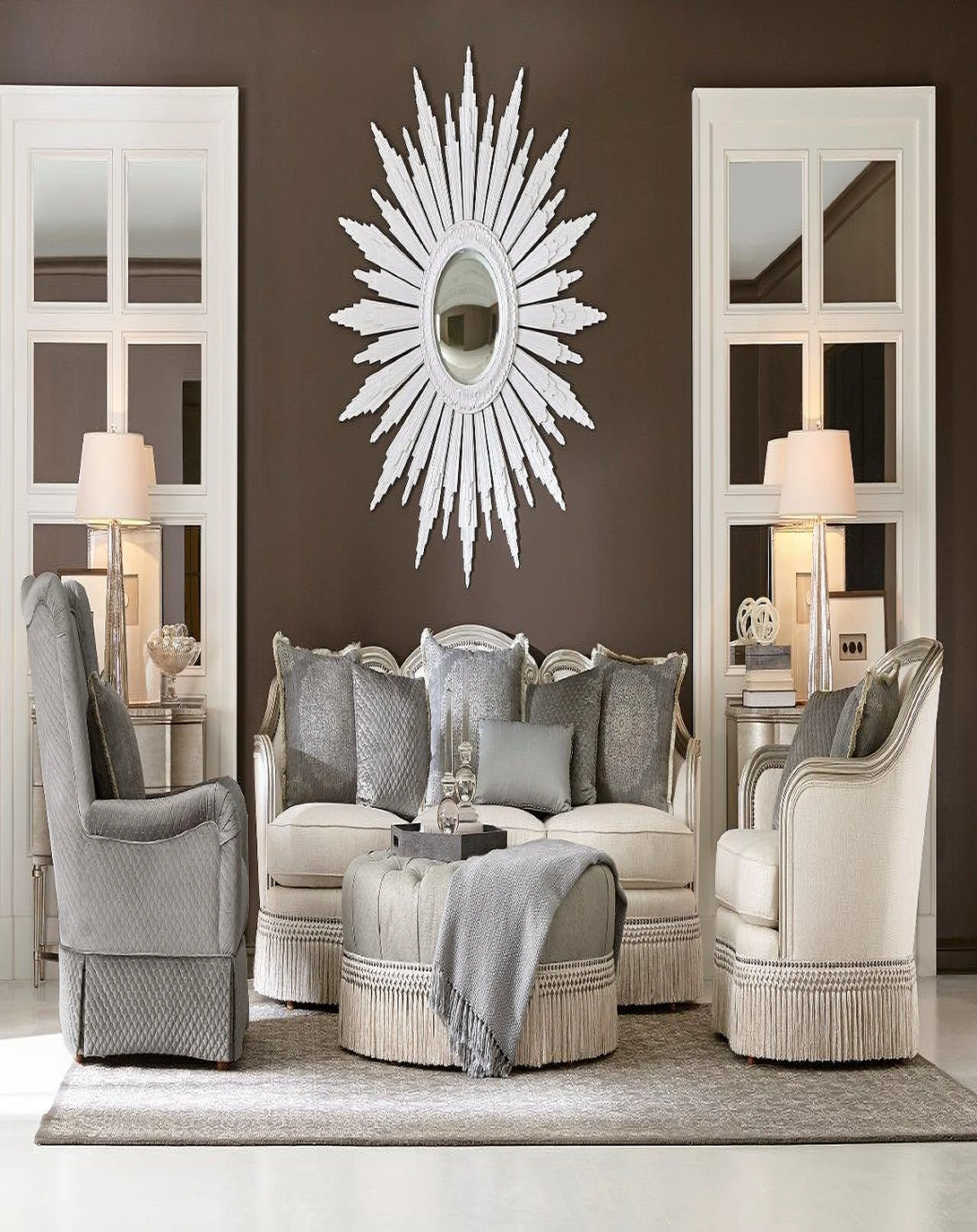 Harley White Designer Classic Sofa