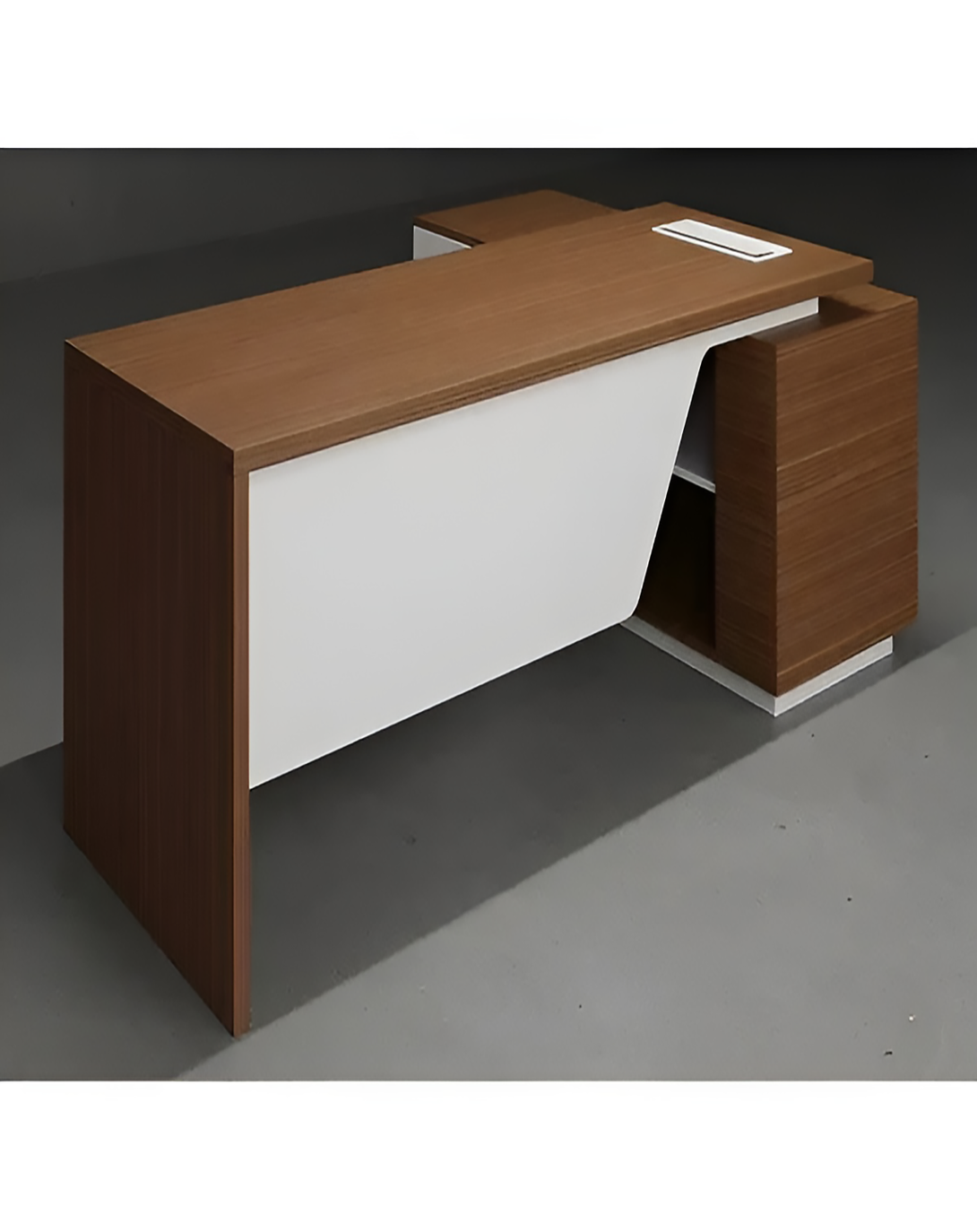 Haze Brown Director Table | L shape director table ANGHI HOMES