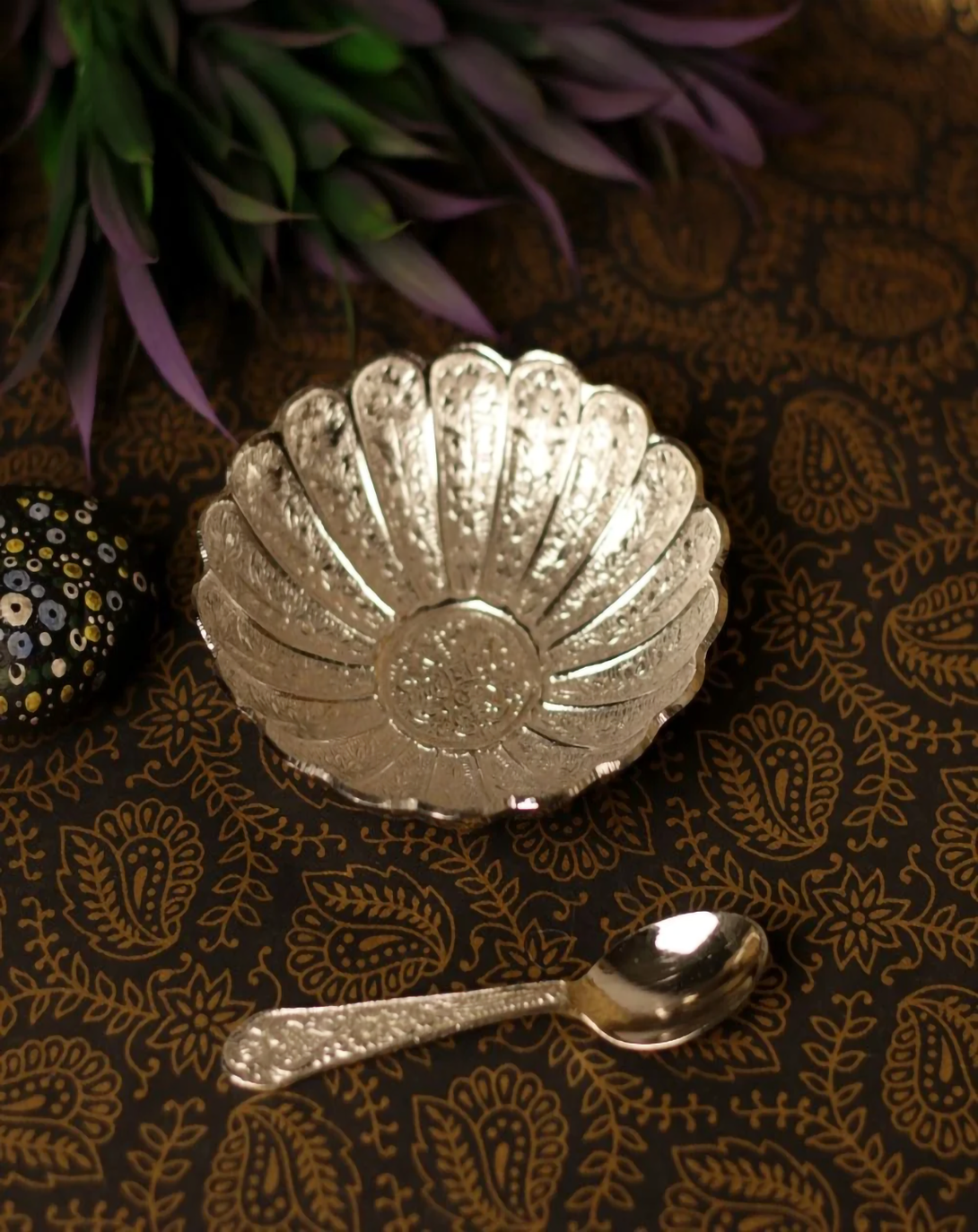 Jewan 3 Tier Silver Plated Bowl - Angie India Serverware ANGIE HOMES