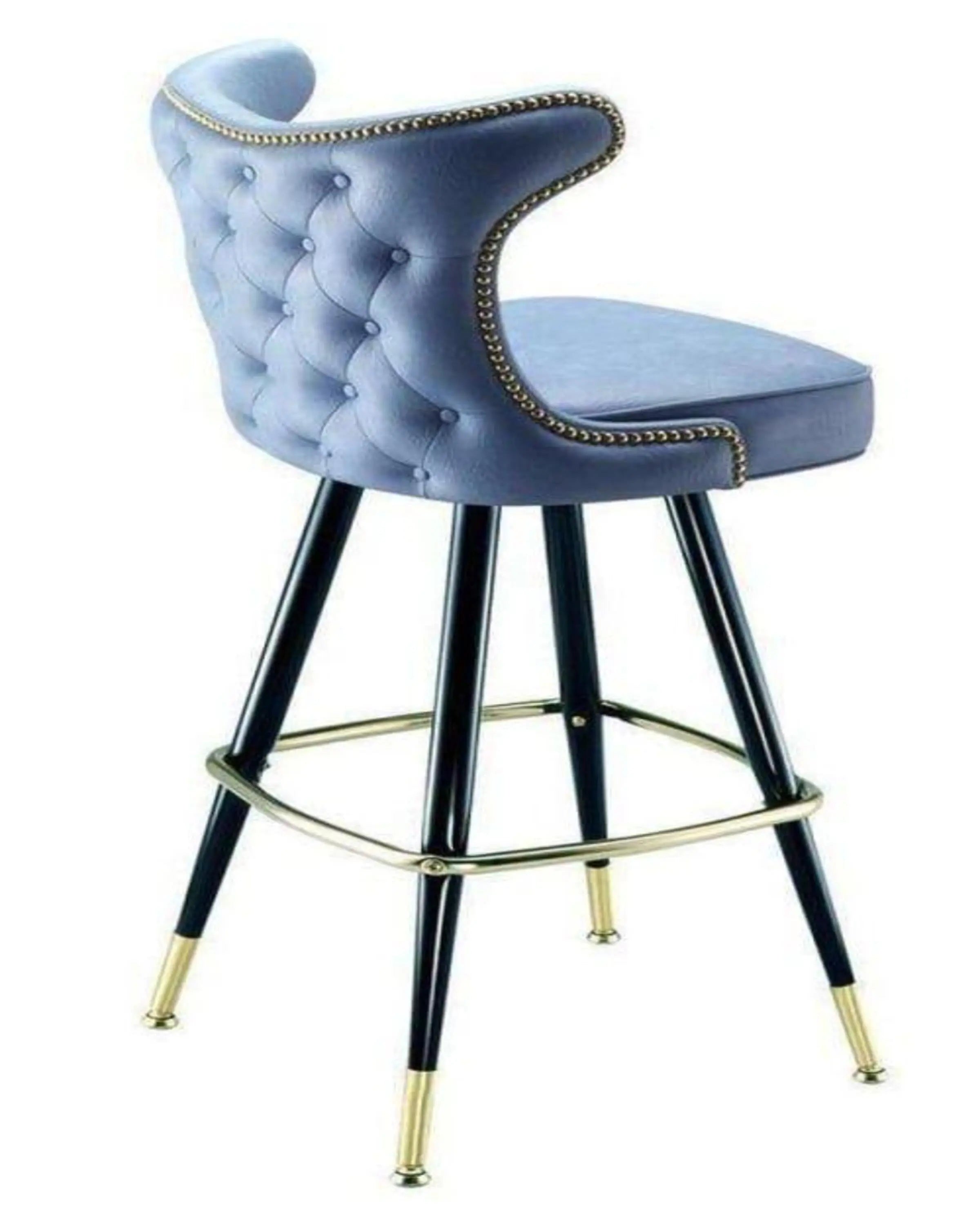Kate Blue Quilted Bar Stool
