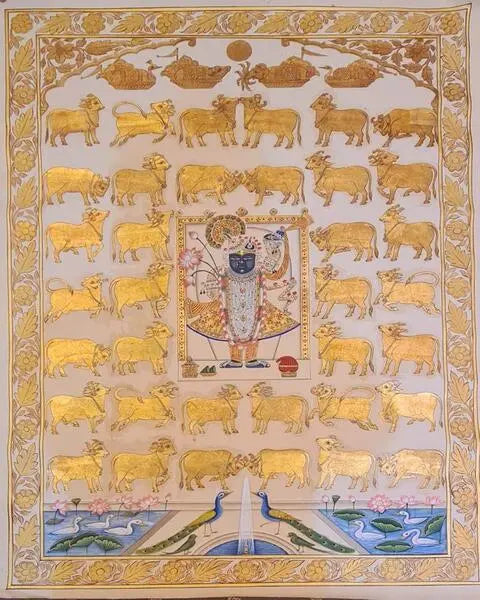 Khejri Pujan Rajasthani Pichwai Painting ANGIE KRIPALANI DESIGN - ANGIE HOMES- ANGIES INDIA