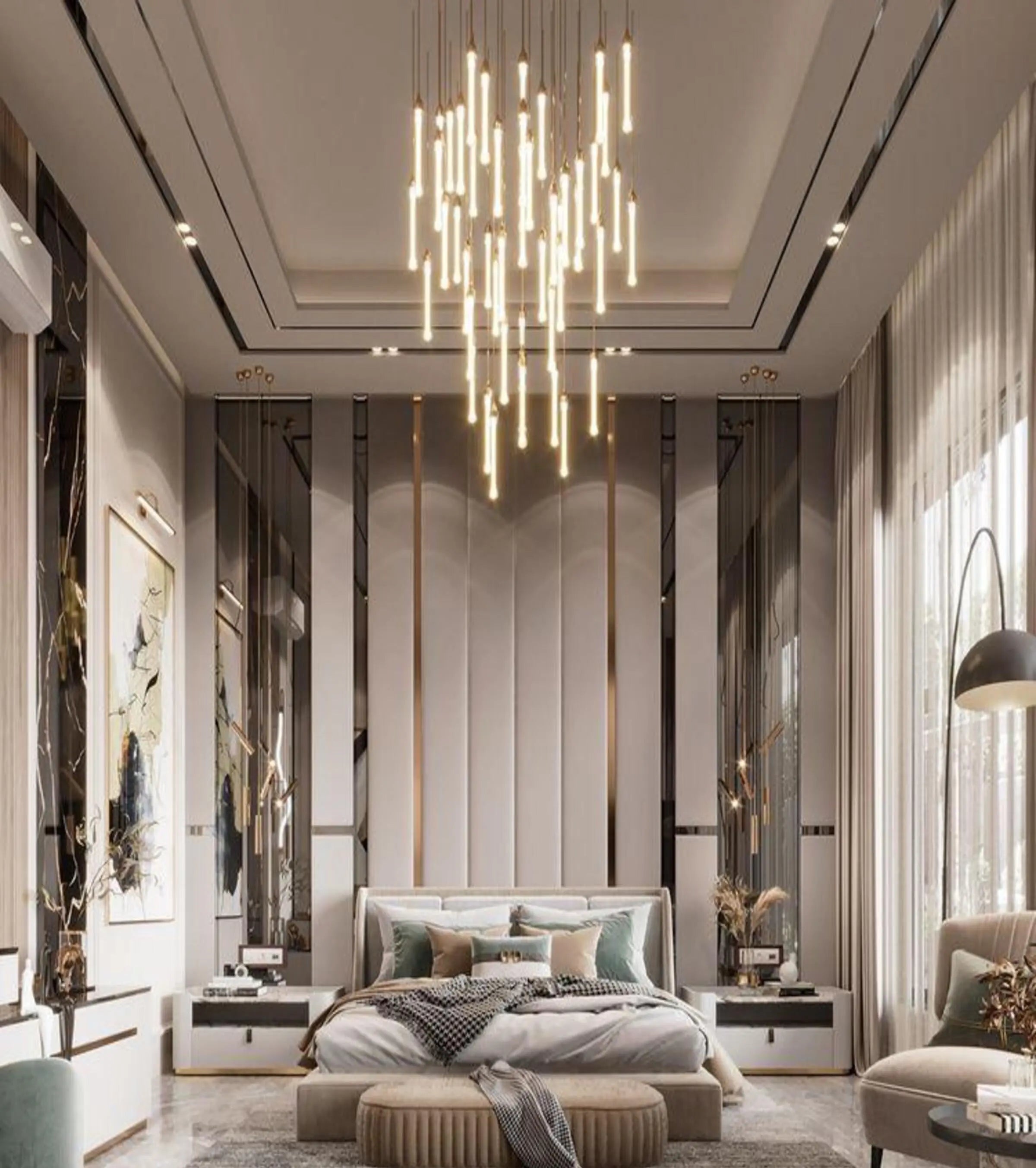 Kori White & Beige Luxury Bed ANGIE HOMES
