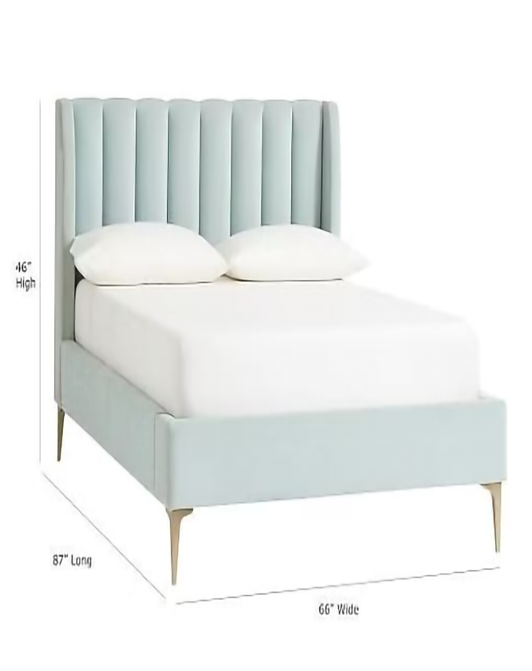 Kori Blue king/queen Size wooden sleeping bed With Head Board ANGIE HOMES