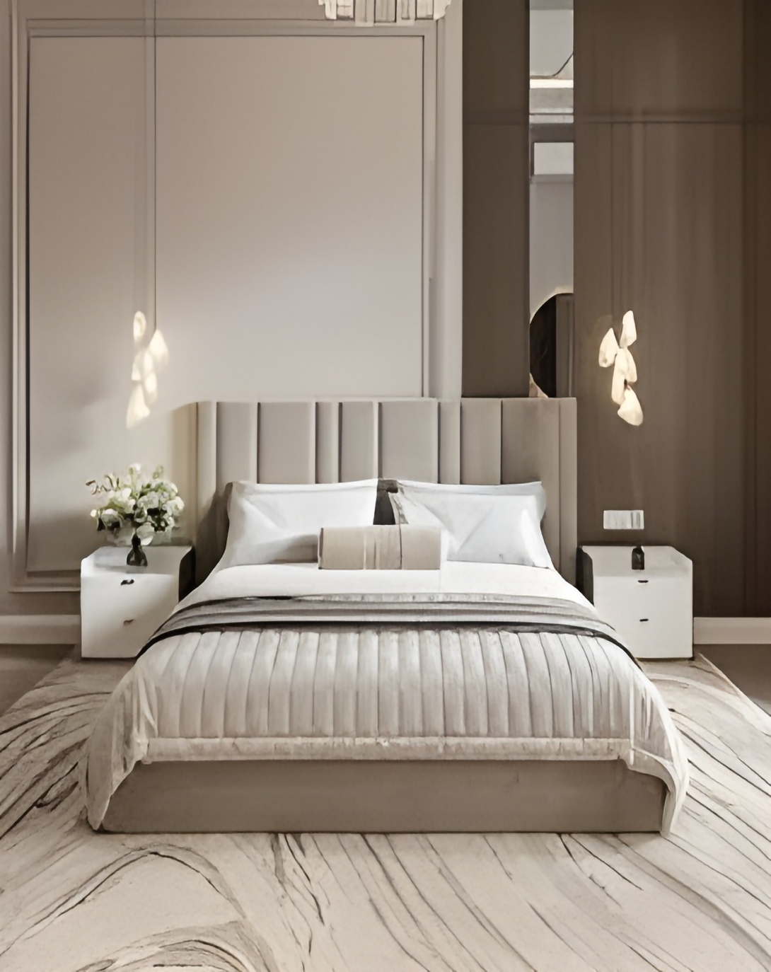 Kori Modern Low Back Bed With High Back Panel ANGIE HOMES