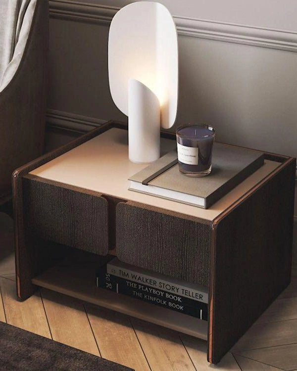 LUCAS BROWN & BEIGE SIDE TABLE ANGIE HOMES