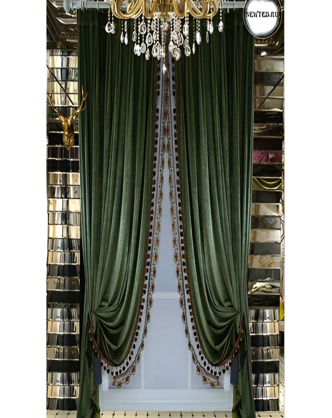 LUNA OLIVE GREEN VELVET CURTAINS ANGIE HOMES