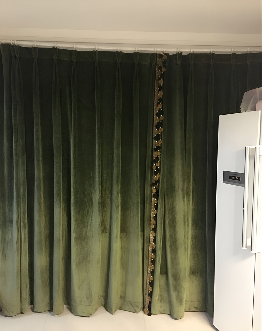 LUNA OLIVE GREEN VELVET CURTAINS