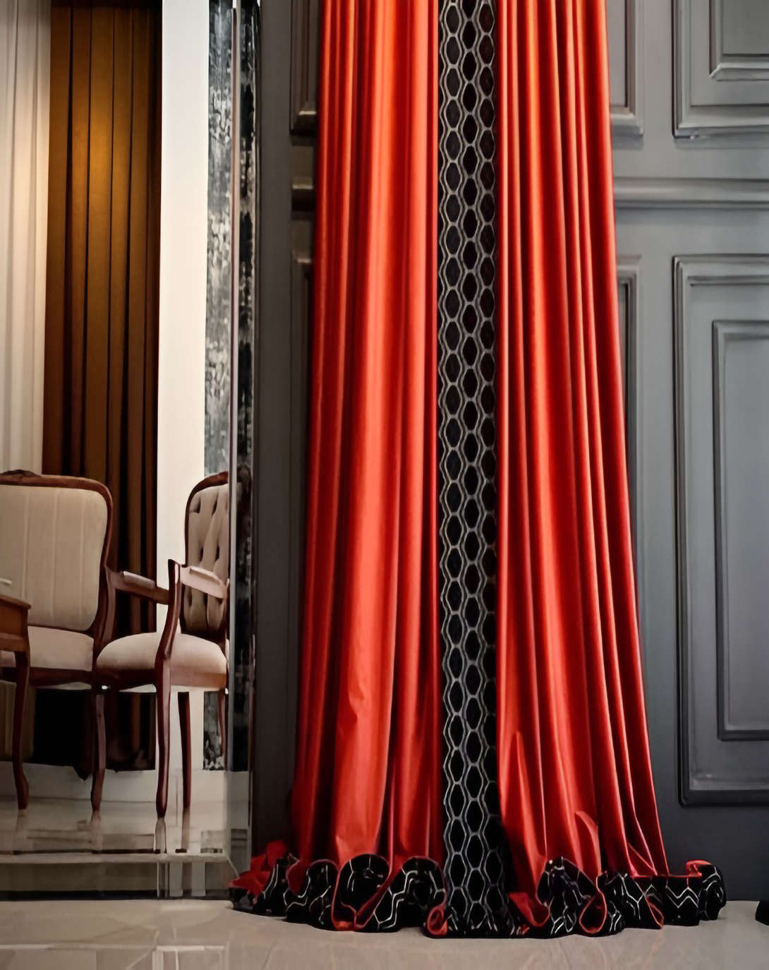 LUSH RED SATIN CURTAINS ANGIE HOMES