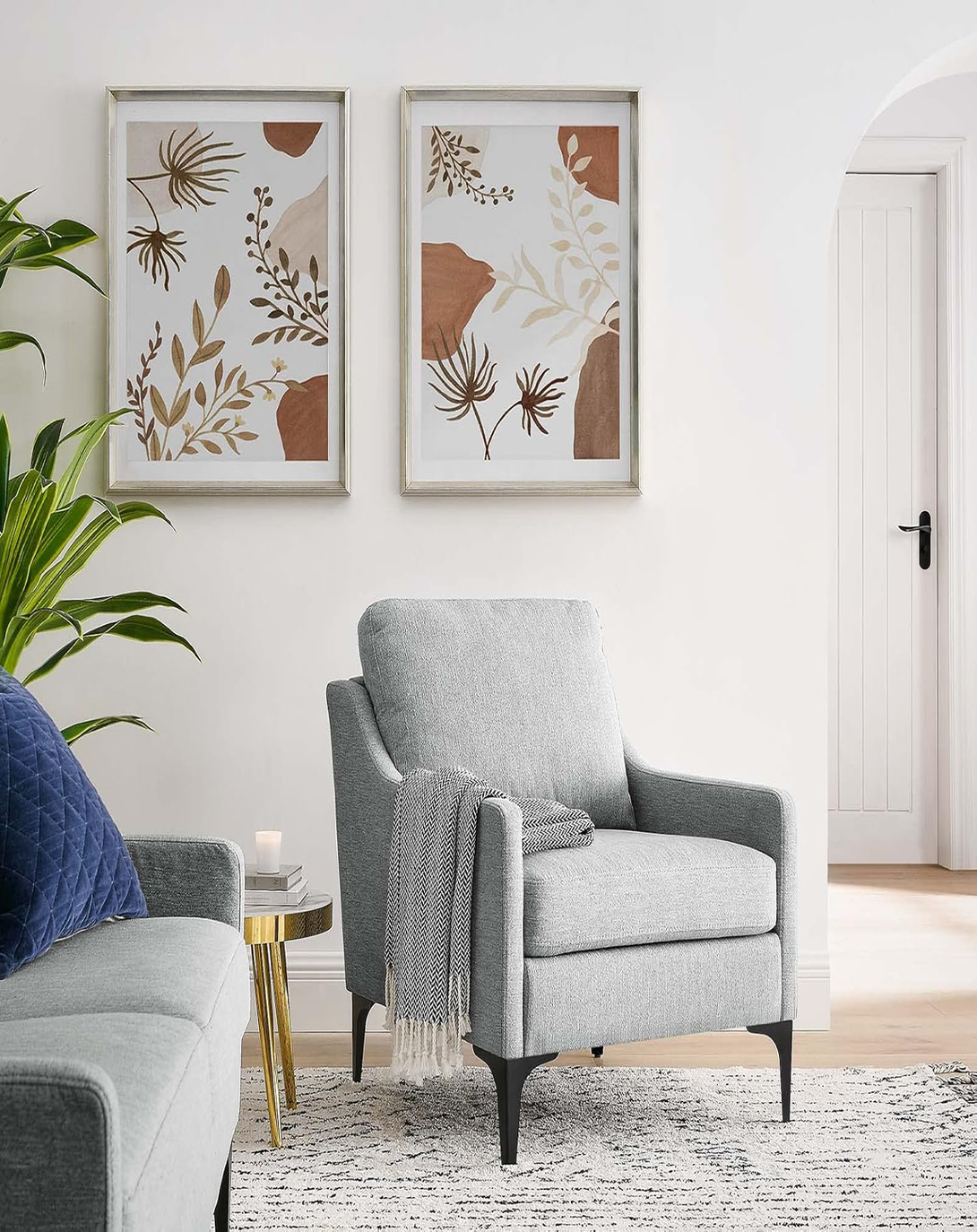 Laleh Grey Sofa Chair ANGIE HOMES