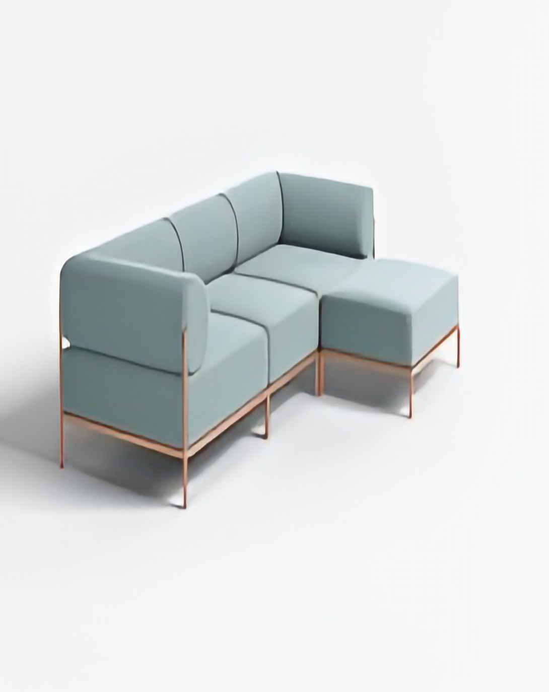 Laynne Blue Modern L shape sofa ANGIE HOMES