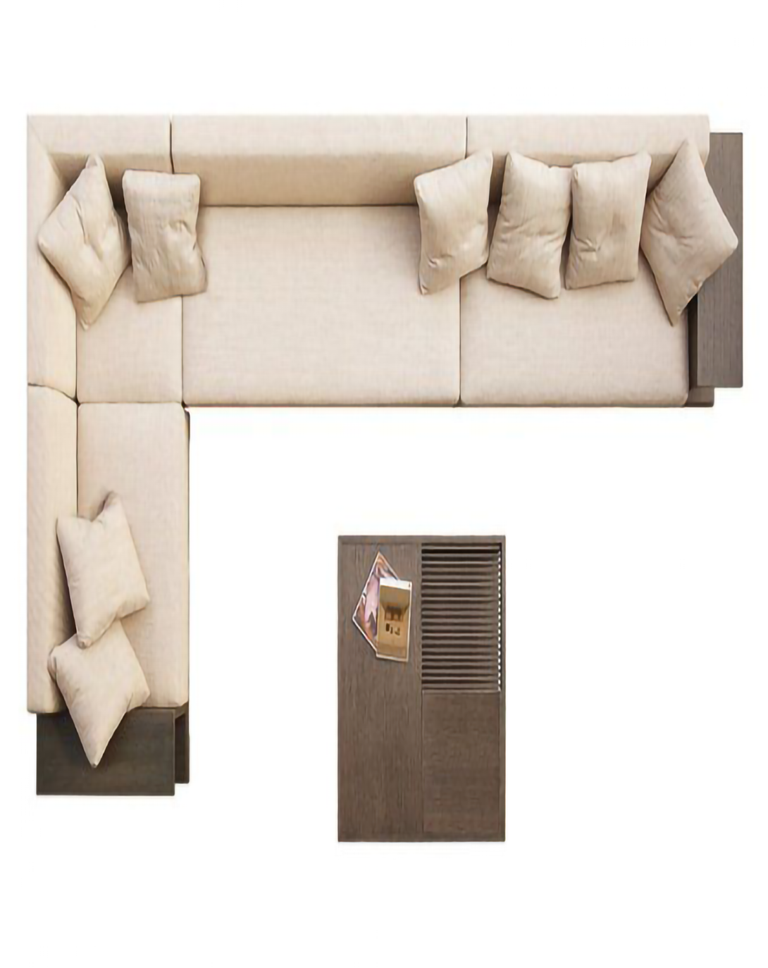 Laynne Cream L shape Modern sofa