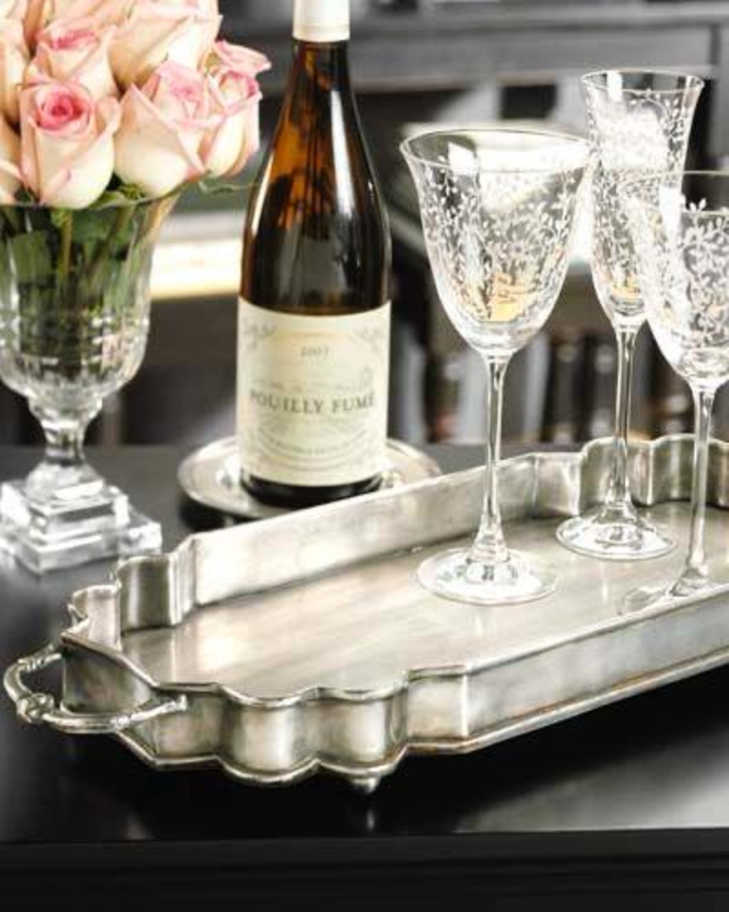 Legacy Modern Silver Glass Holder ANGIE HOMES