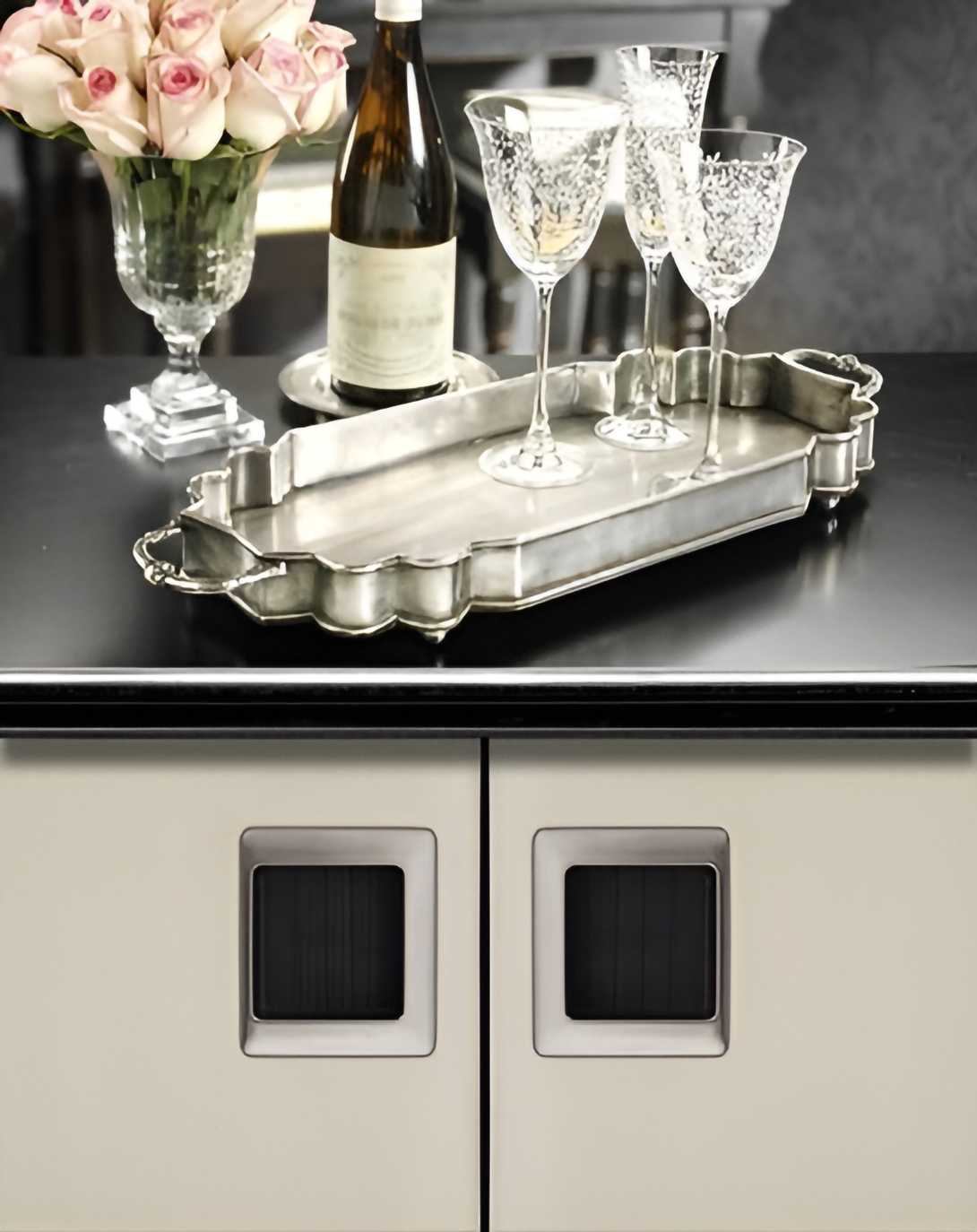 Legacy Modern Silver Plated Glass Tray