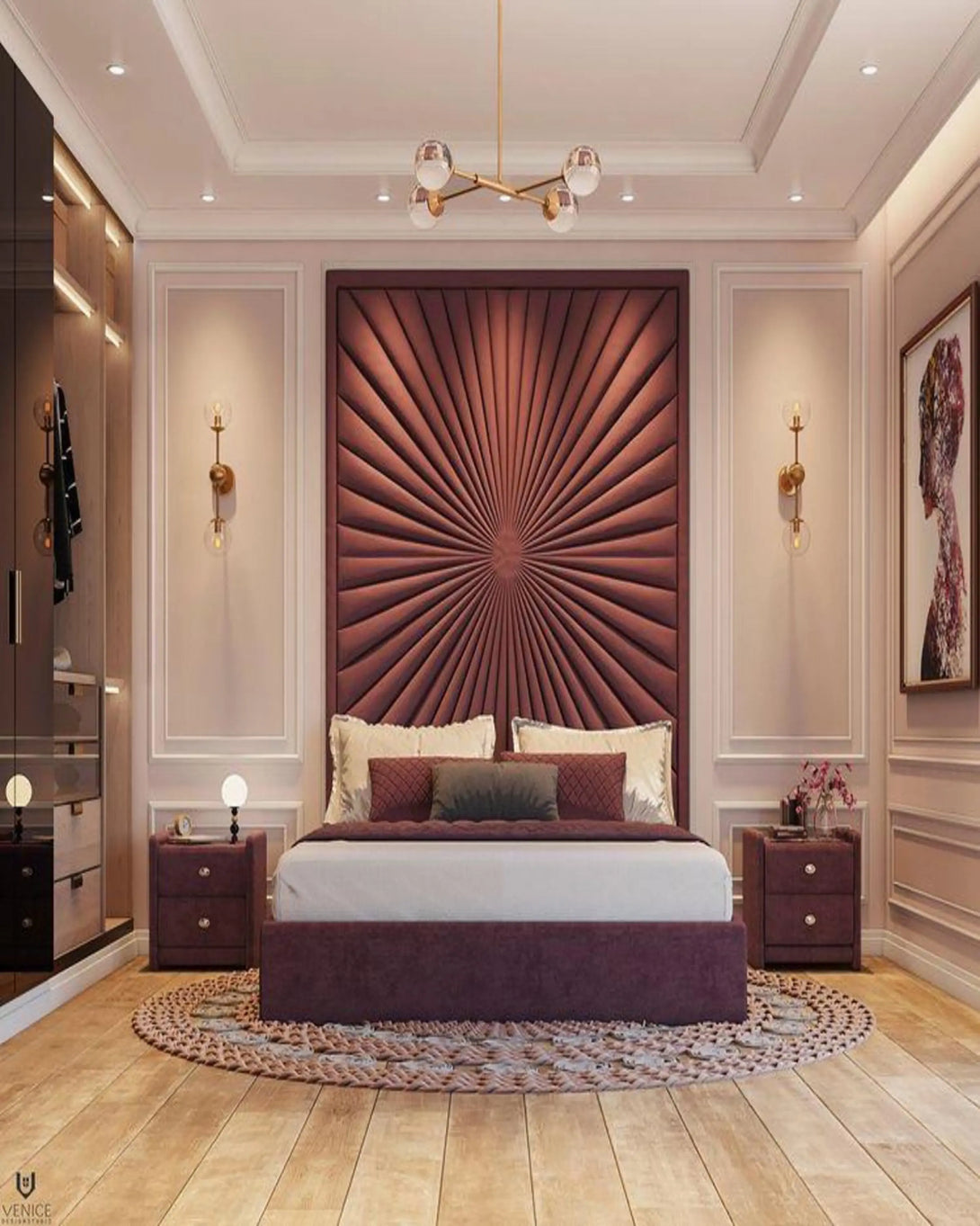 Lenux Luxury Bed With Headboard ANGIE HOMES