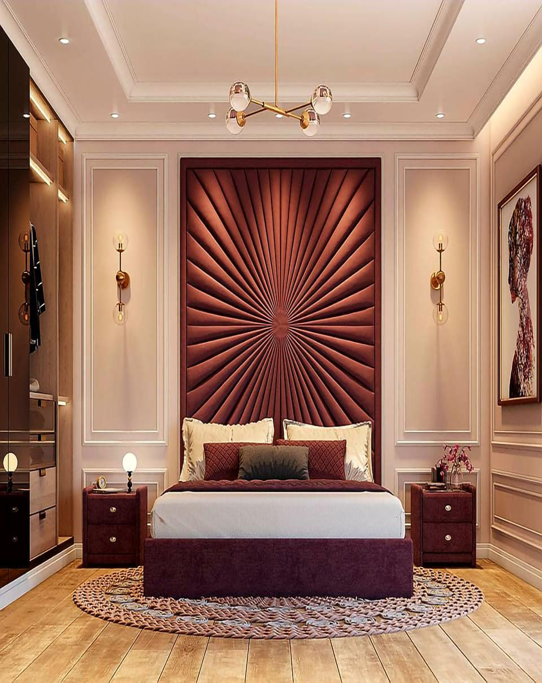 Lenux Luxury Stylish Bed With High Back Panel