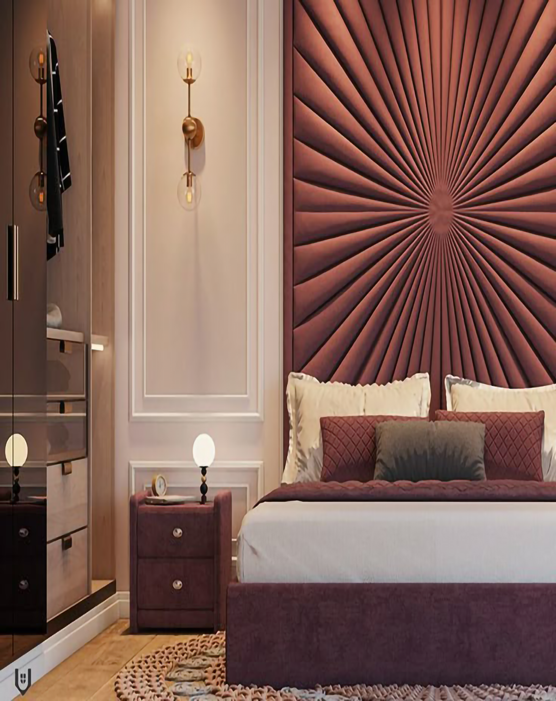 Lenux Luxury Stylish Bed With High Back Panel