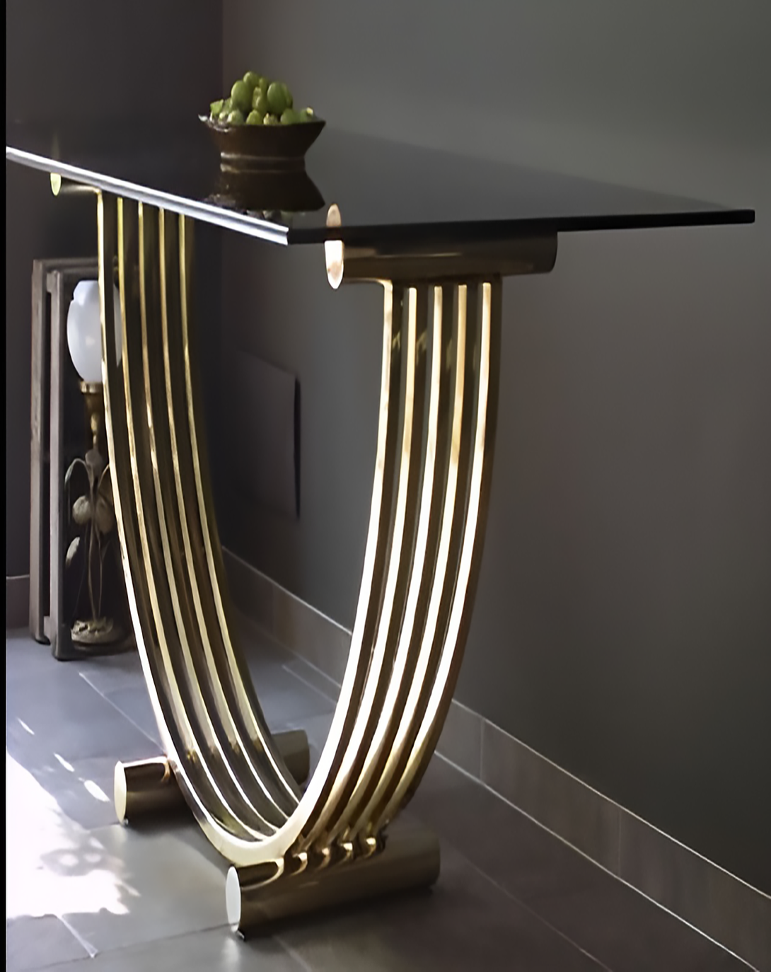 Leo Gold Finish Kitchen Metal Dining Table - Angie India Furniture ANGIE HOMES