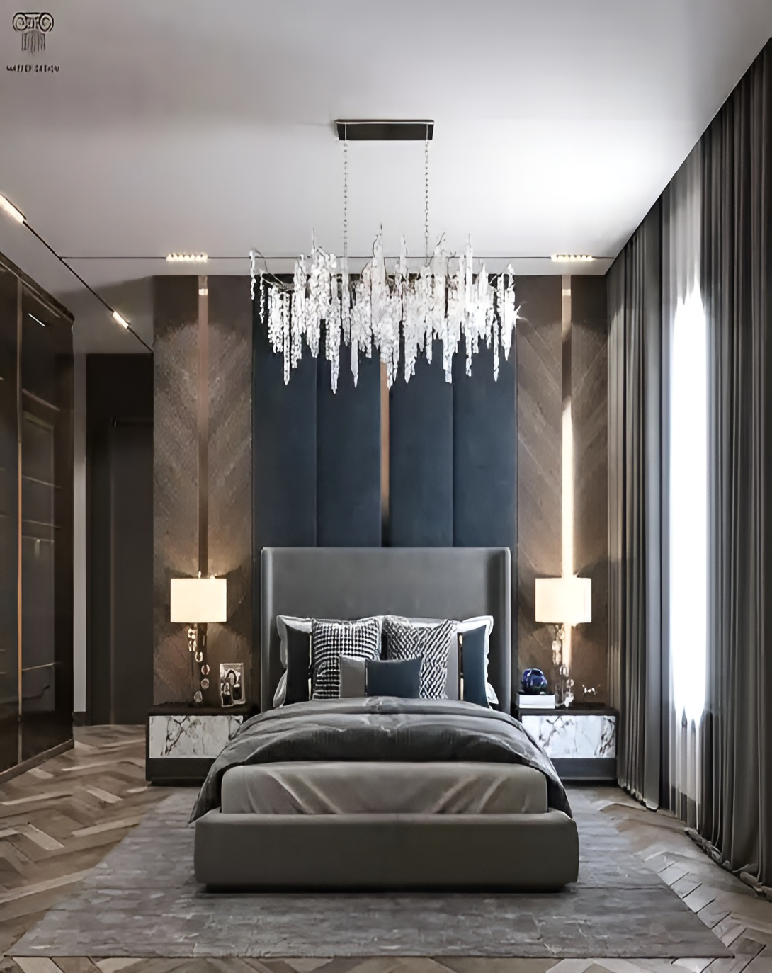 Levish Modern High Back Bed With Stylish Head Board