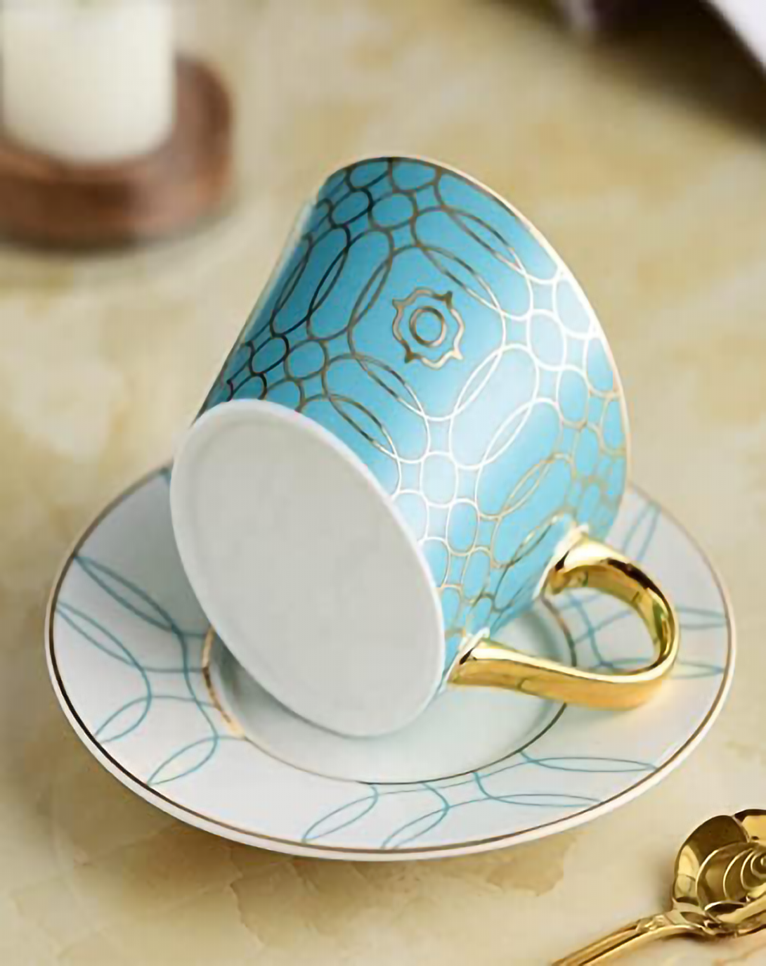 MALACITE BLUE TEA SET ANGIE HOMES