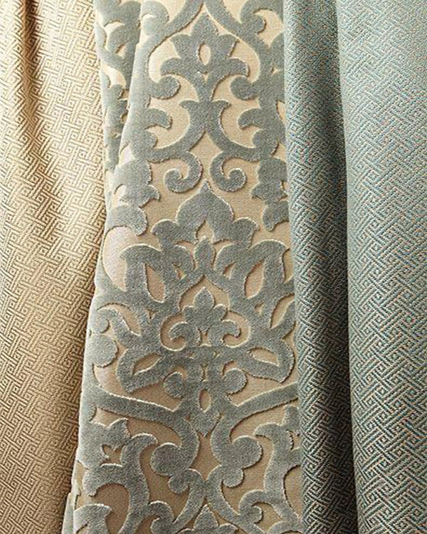 Mista Light Blue Damask Fabric