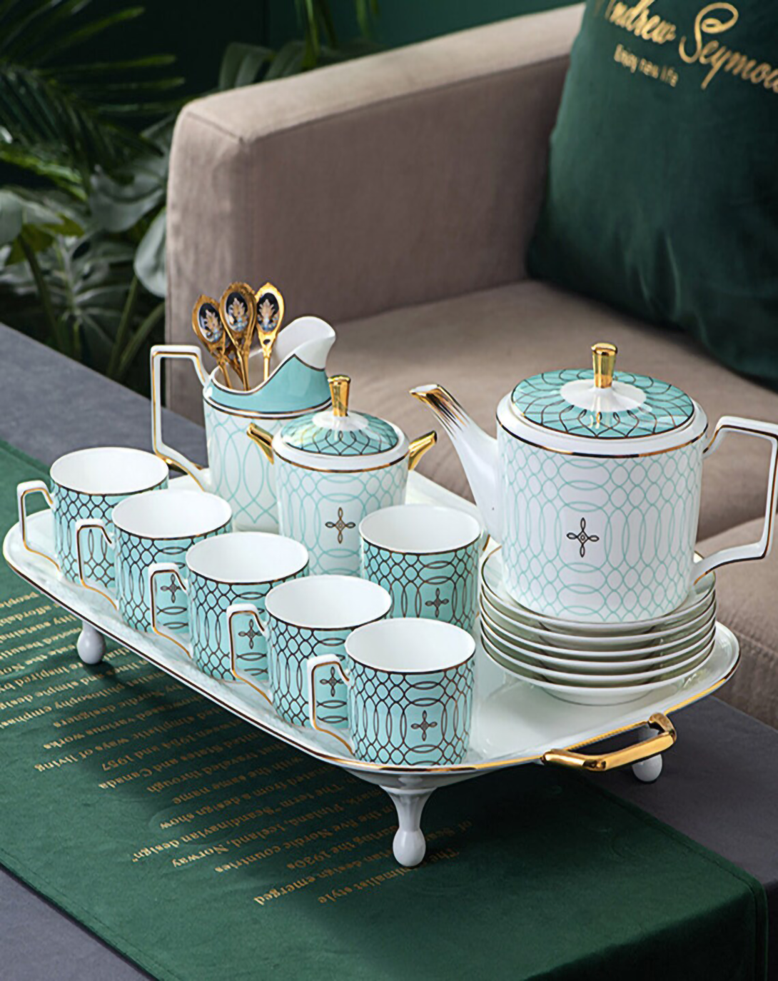 MOSSAVA BLUE AND WHITE TEA SET