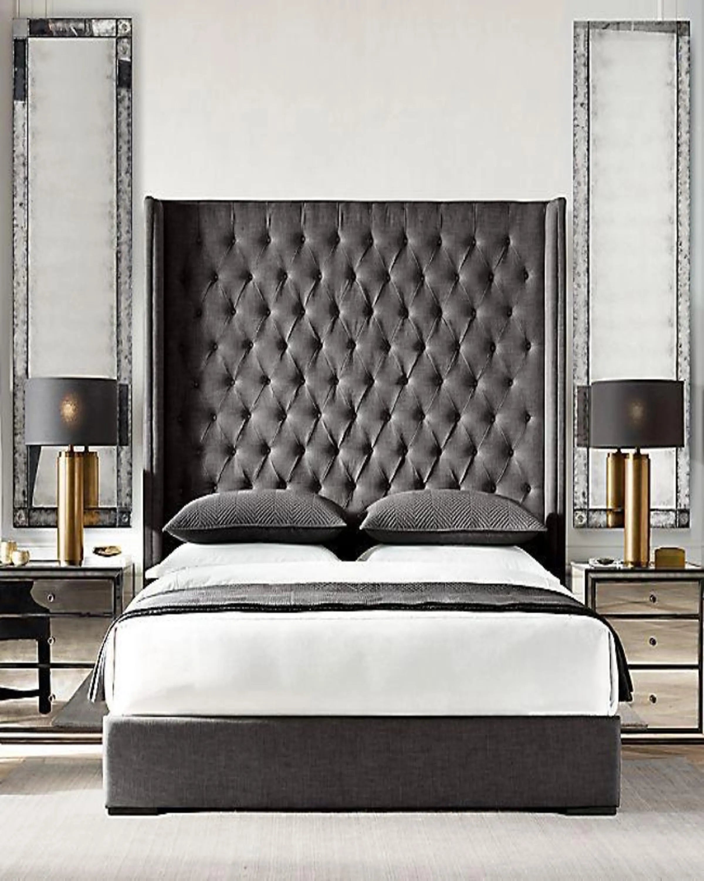 Mabel Dark Grey Luxury Bed ANGIE HOMES