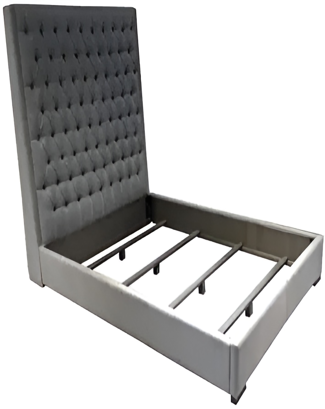 Mabel Dark Grey Luxury Bed With High Back ANGIE HOMES