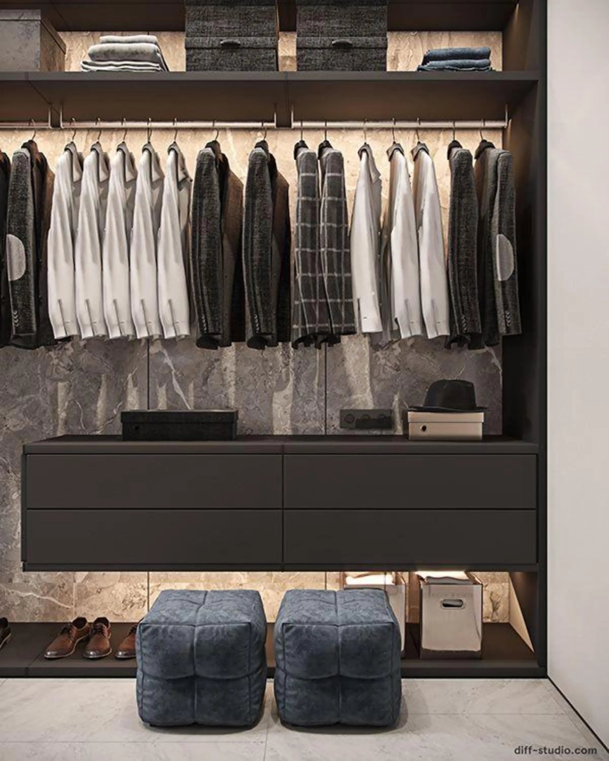 Mable Modern Wardrobe With Drawers