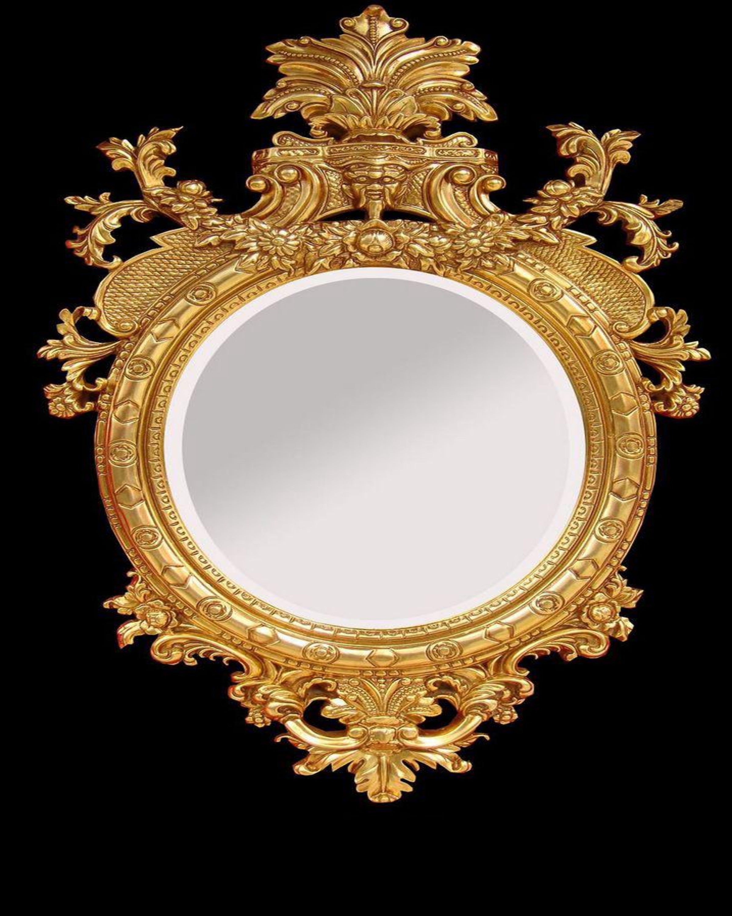 Majesty Round Gold Leaf Mirrors ANGIE HOMES