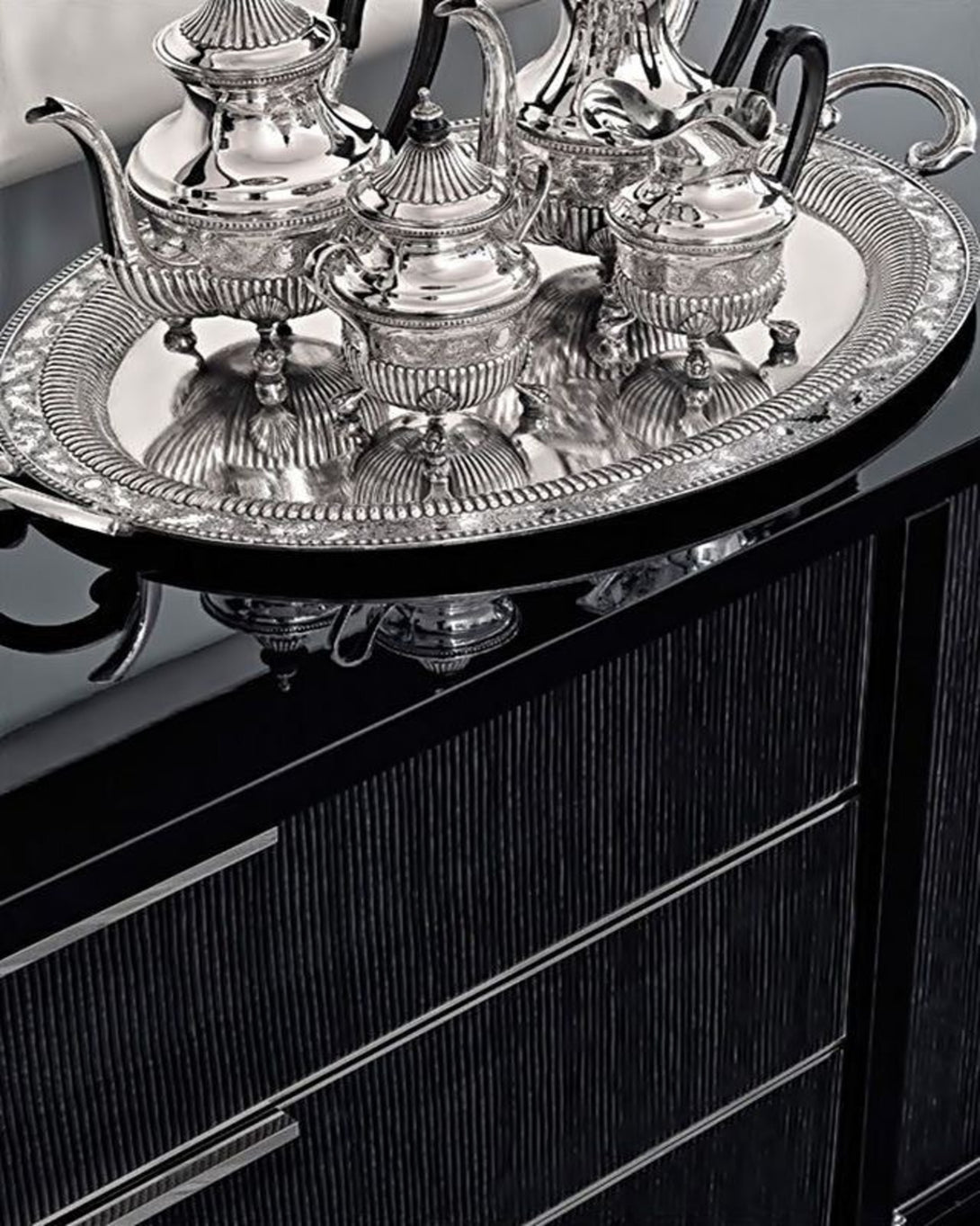Majesty Stylish Silver Tea Tray ANGIE HOMES