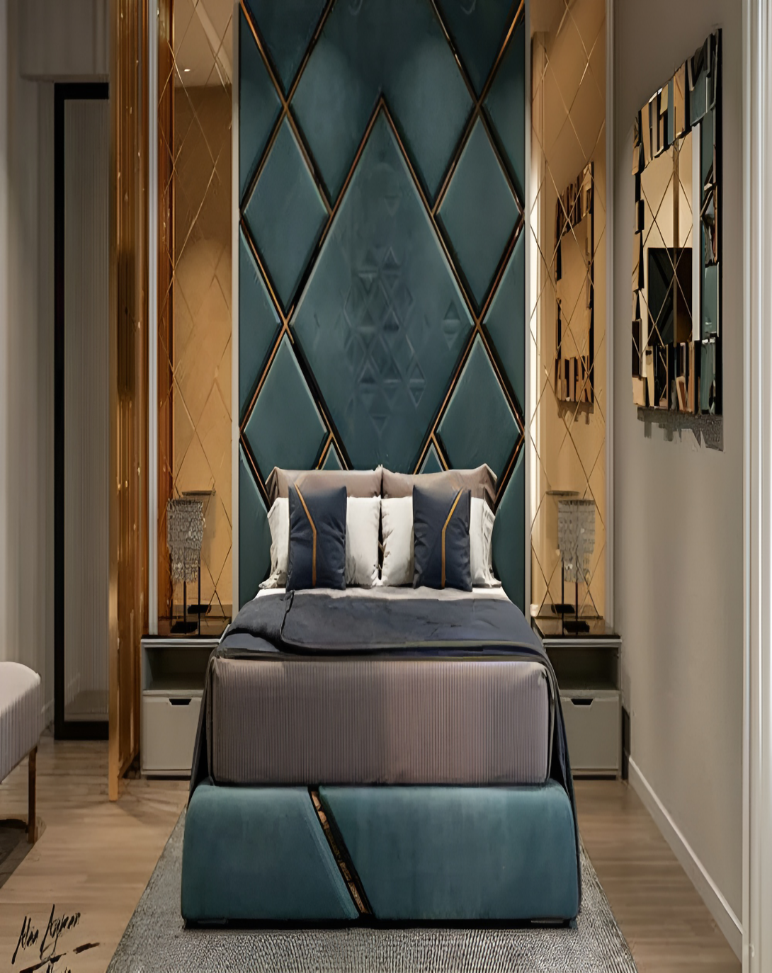 Maren Quilted Bed With High Back Panel ANGIE HOMES