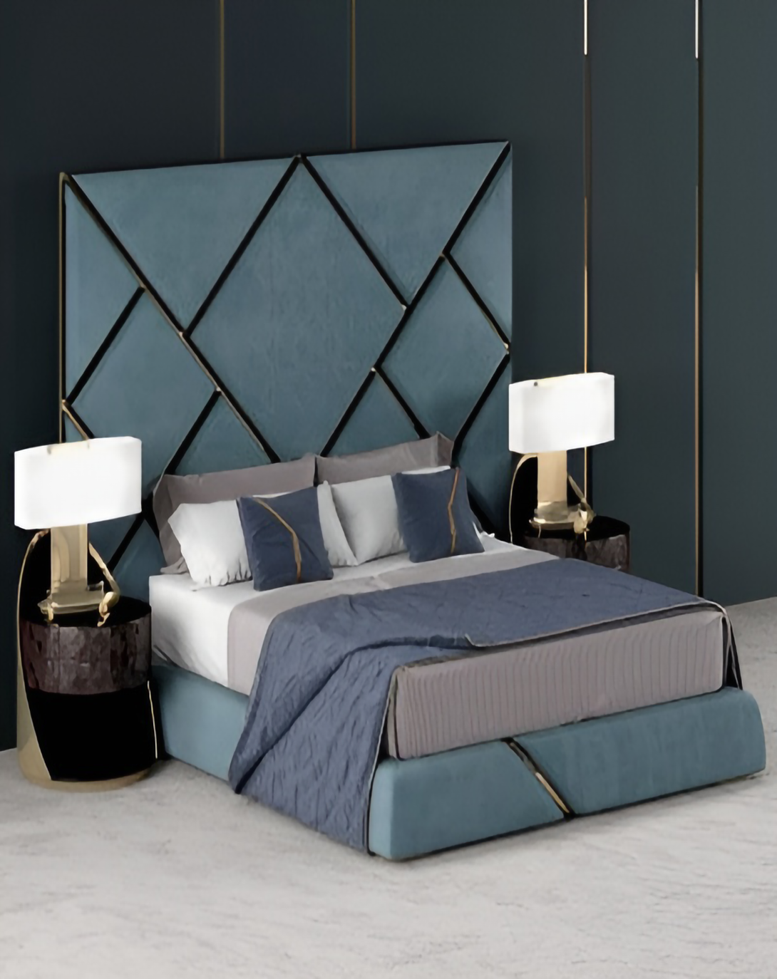 Maren Quilted Bed With High Back Panel ANGIE HOMES