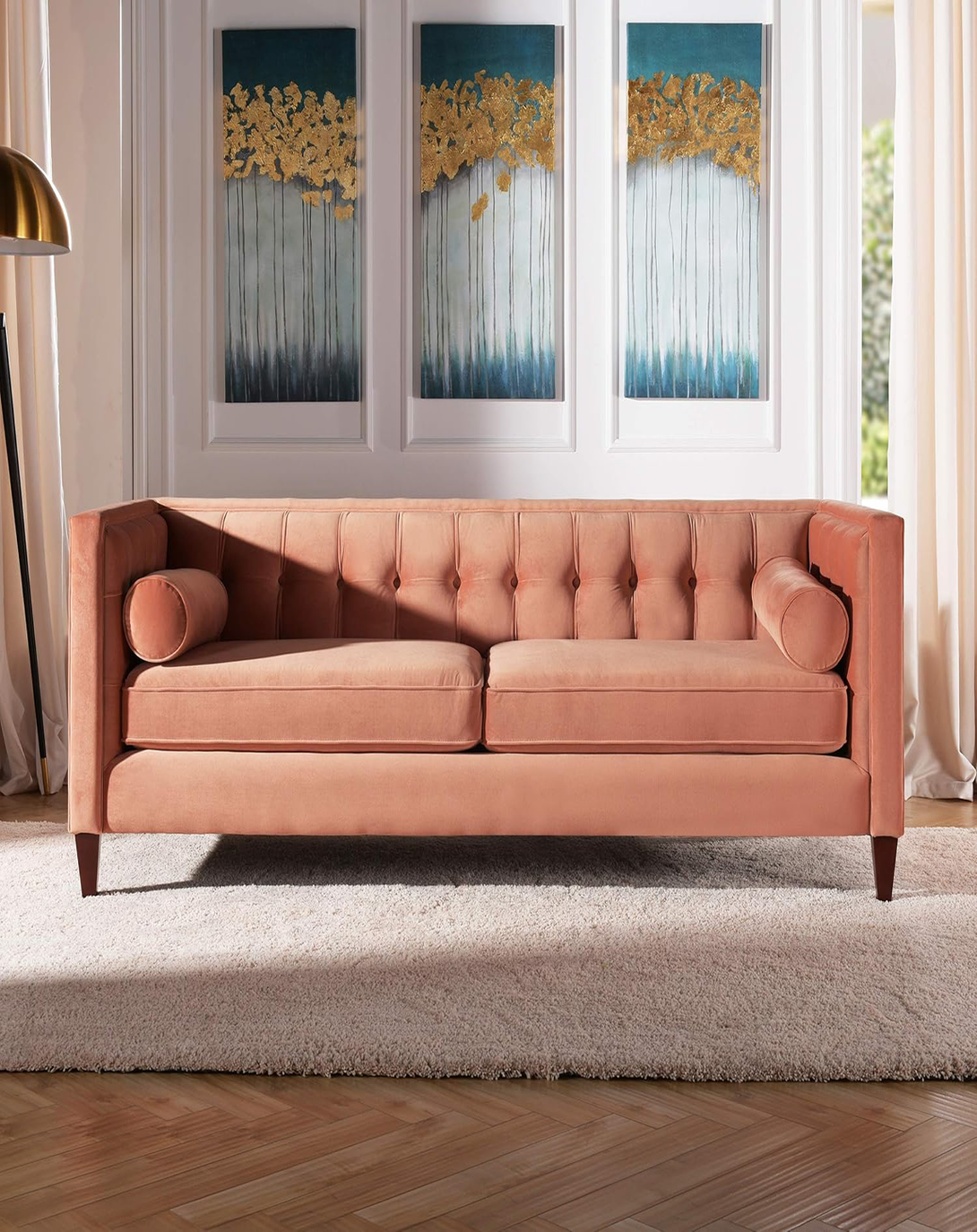 Maxwell Peach SOFA  Wood furniture sofa set