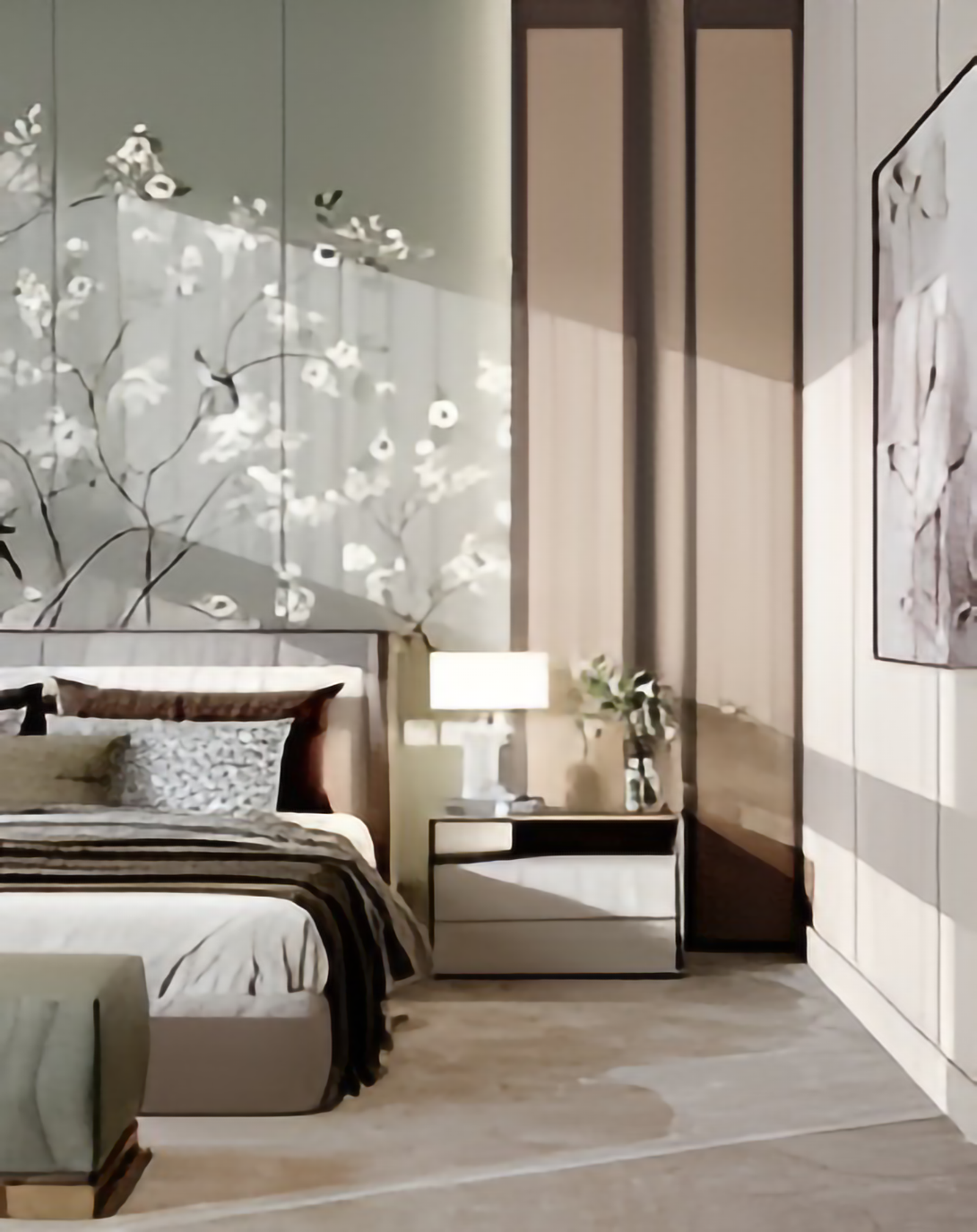 Maylee Luxury Low Back Bed With High Back Panel ANGIE HOMES