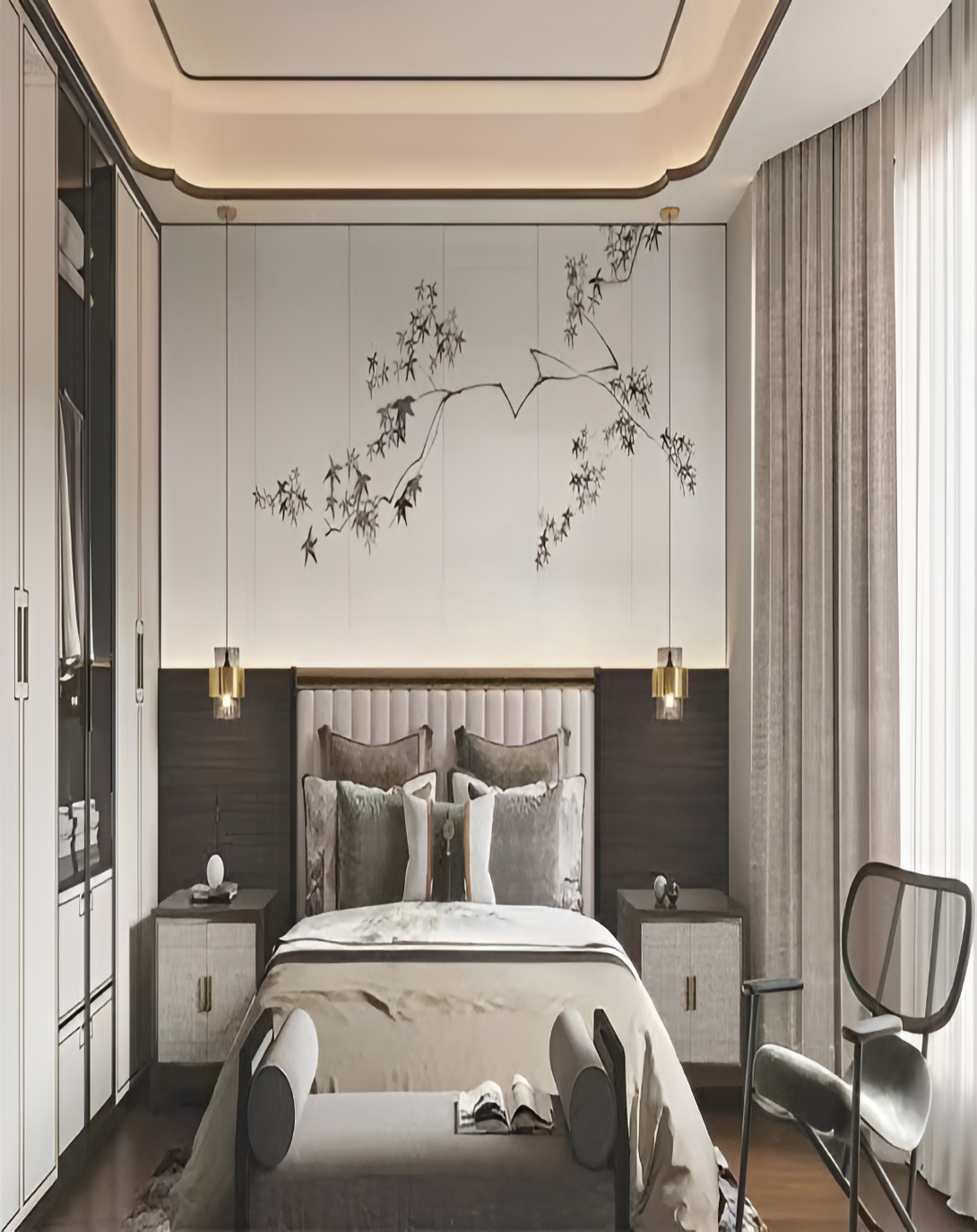 Maylee Luxury Low Back Bed With High Back Panel ANGIE HOMES