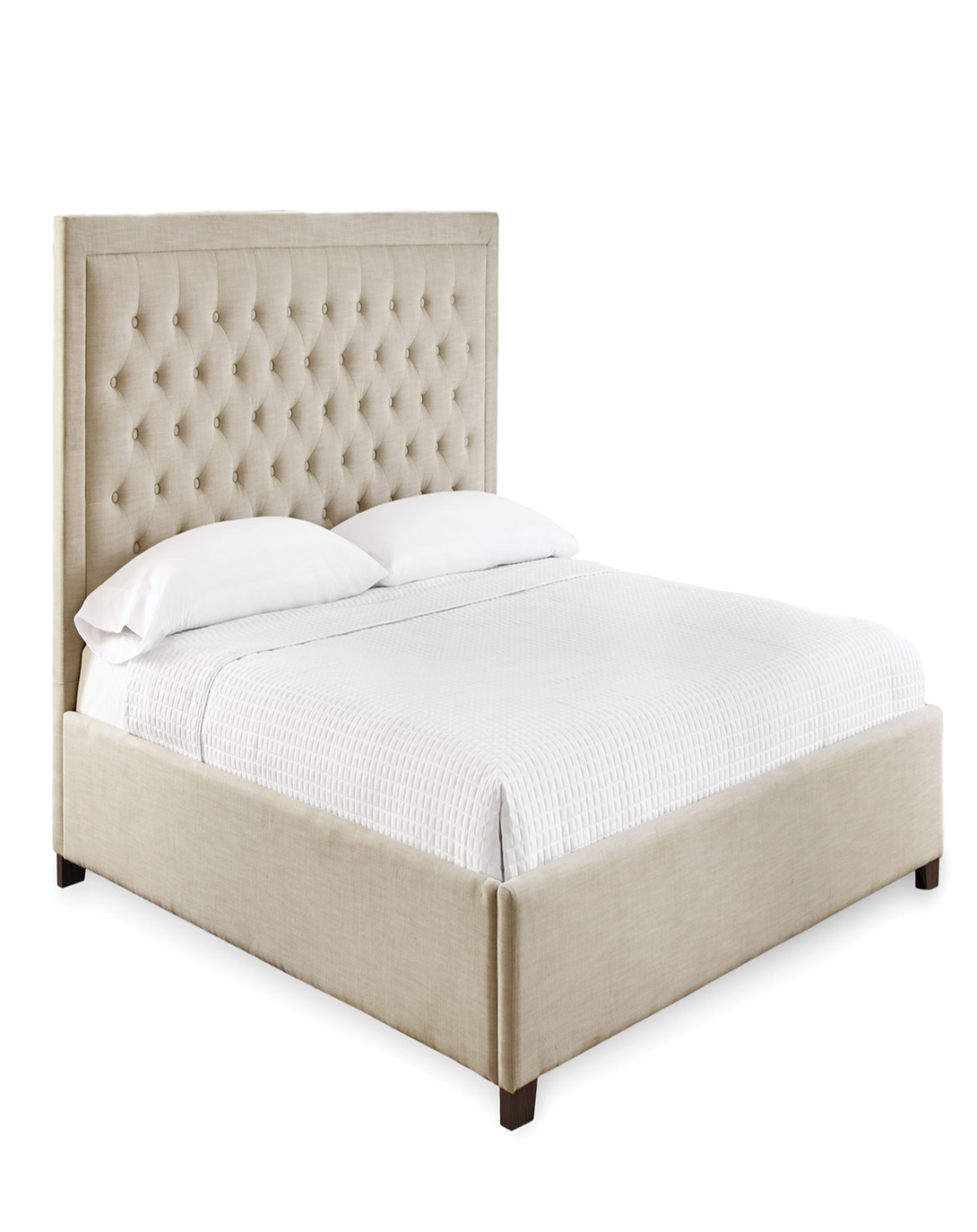 Mercy Beige king/queen size farmhouse bed With Head Board ANGIE HOMES
