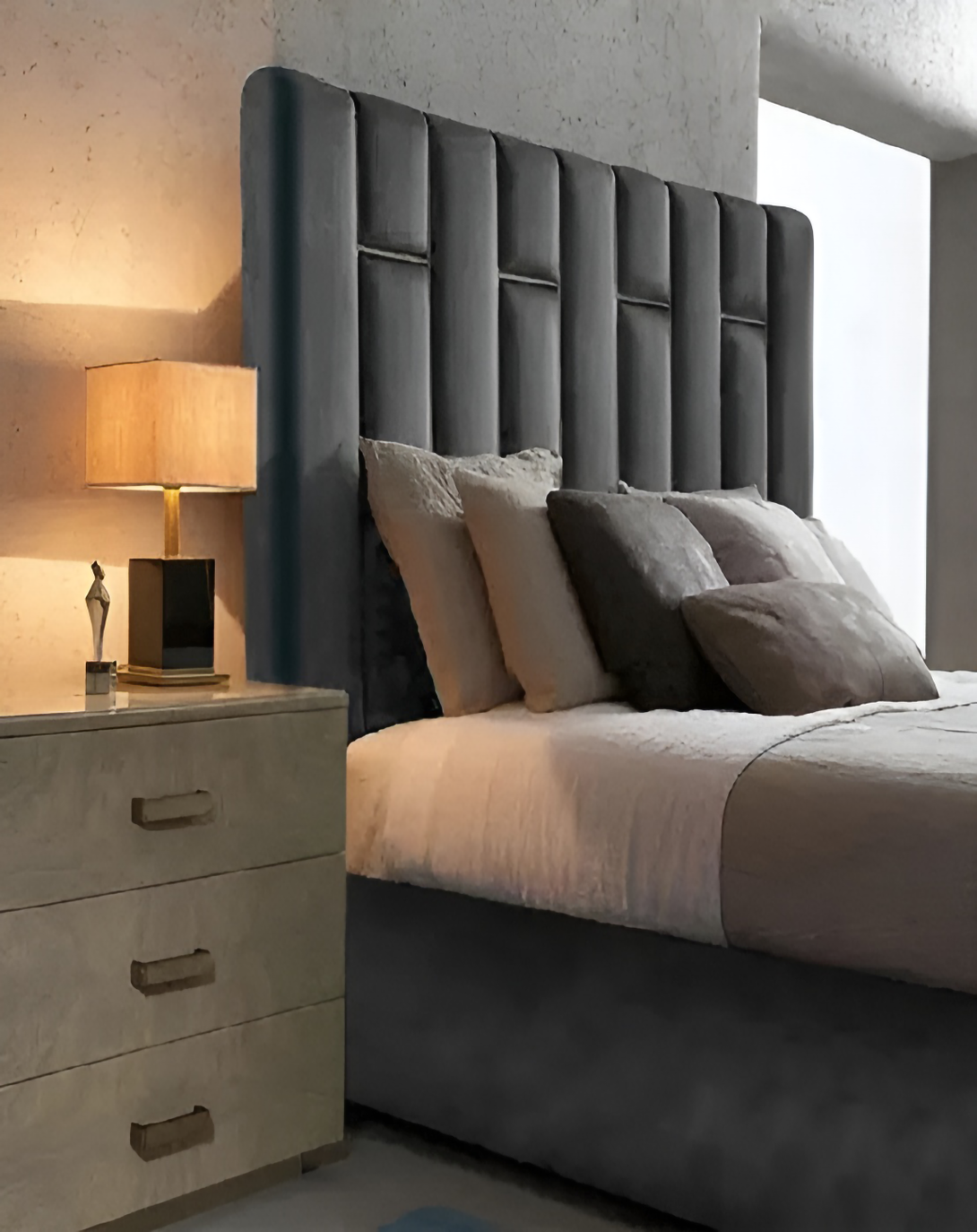 Mercy Striped Bed with Quintet Head Board ANGIE HOMES