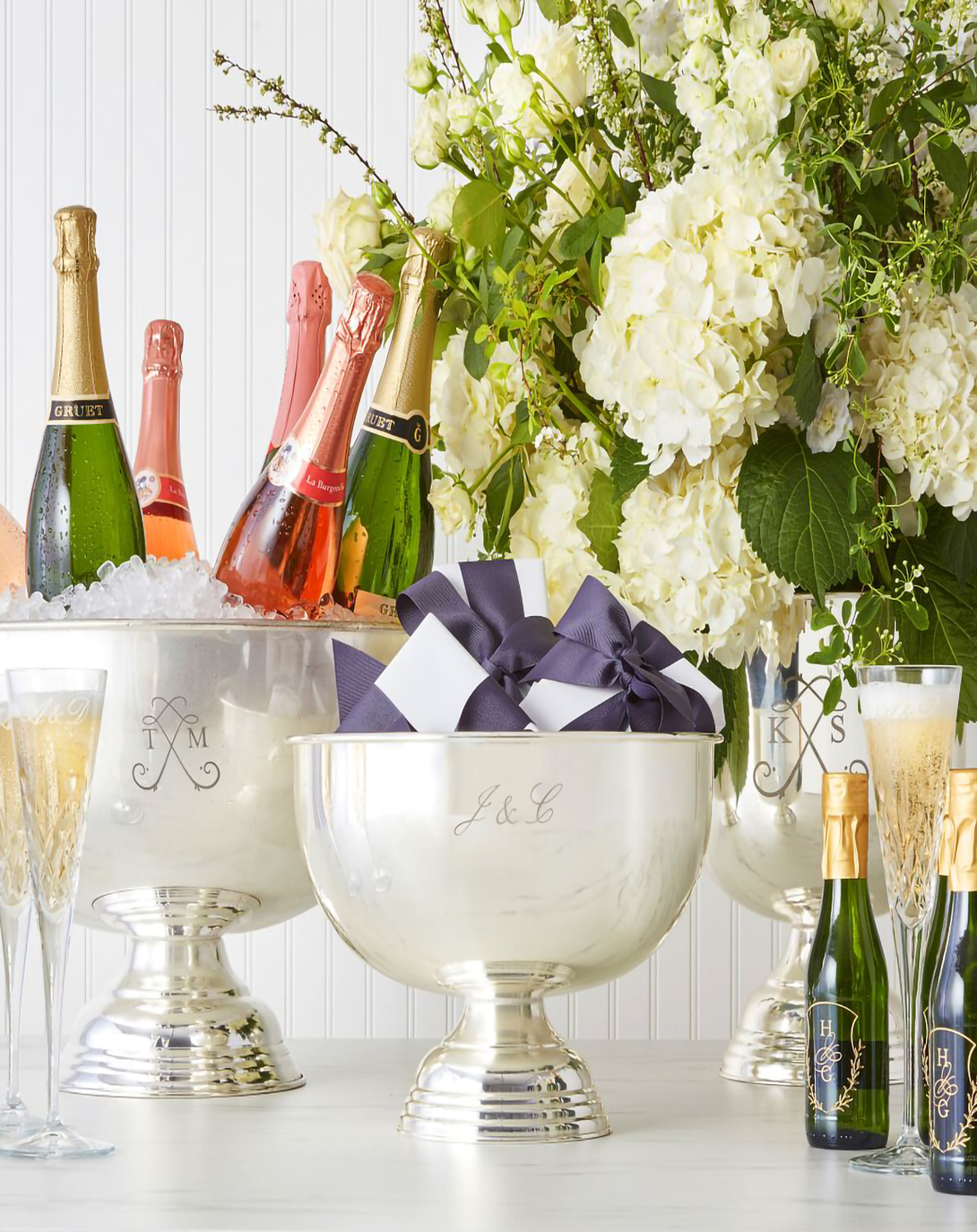 Mie Wine and Champagne Collar in Silver - Angie Homes Serverware ANGIE HOMES