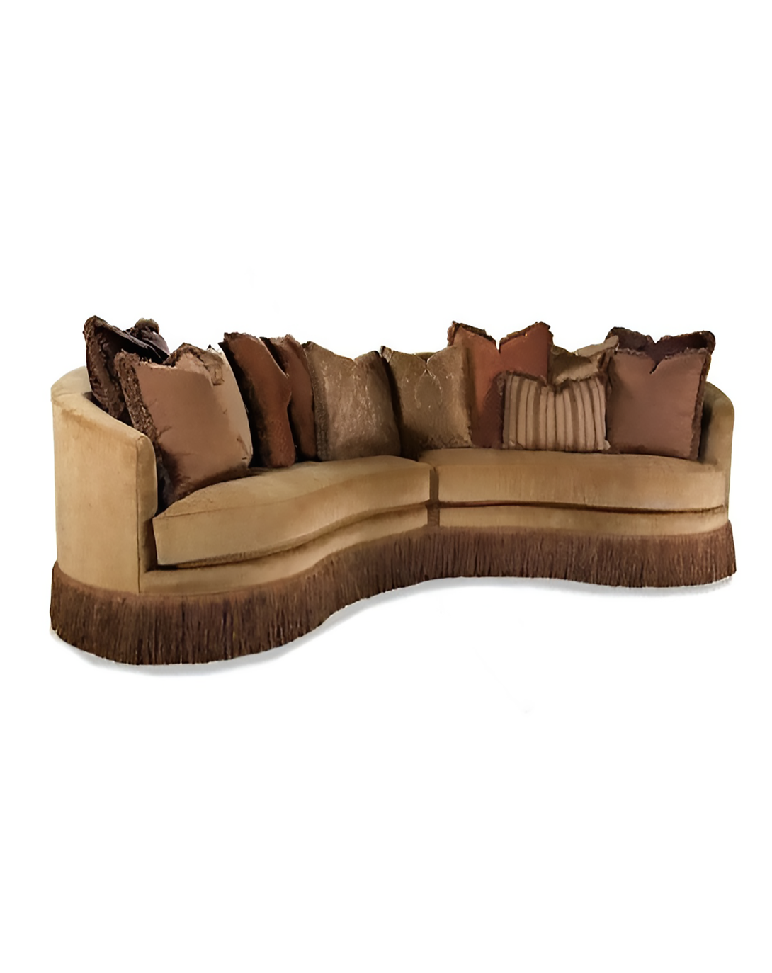 Miller Cream L- SHAPED CURVED SOFA | 5 seater curved sofa ANGIE HOMES
